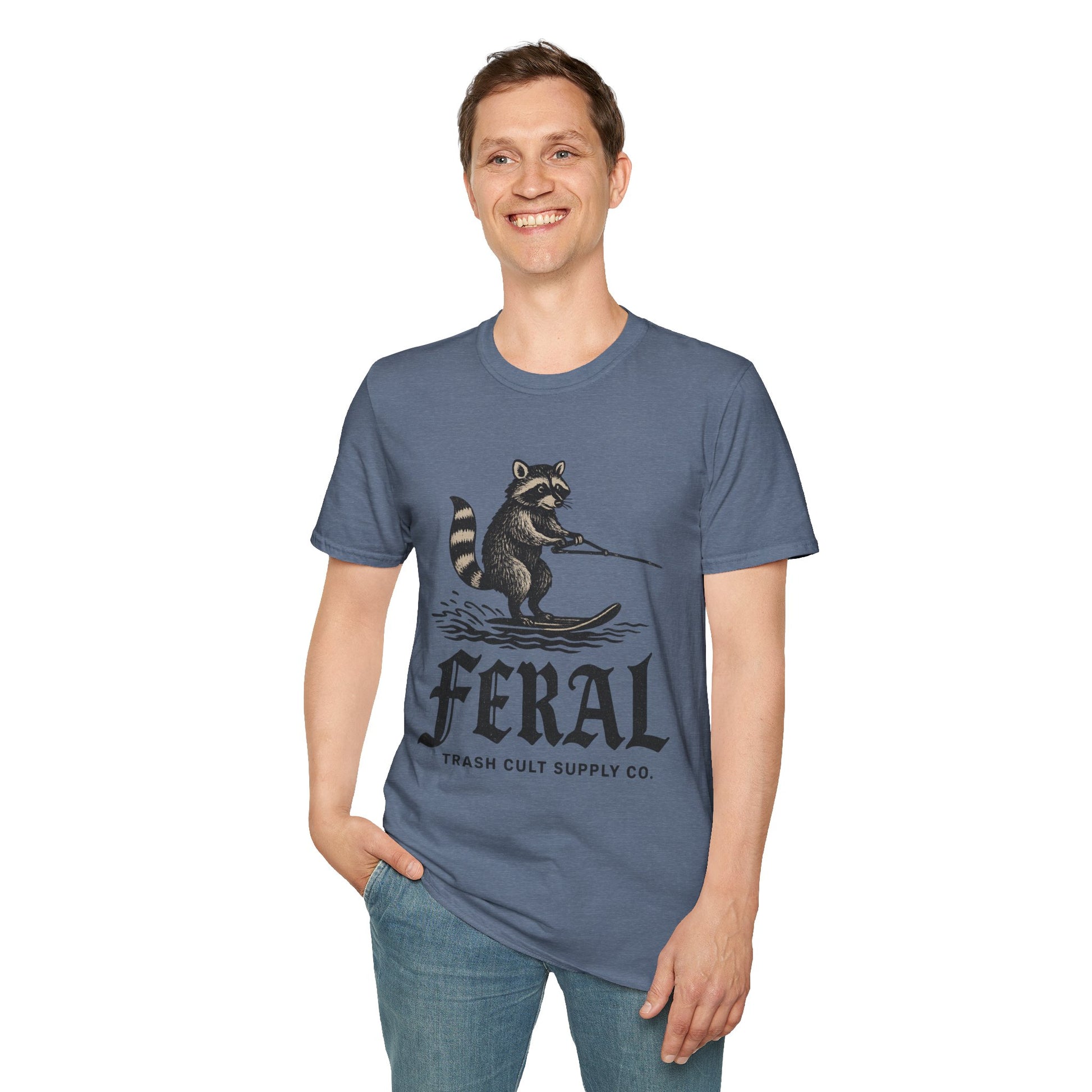 Feral Water Skiing Raccoon Vintage Shirt – Trash Cult Supply Co. | Gildan 2000 Softstyle