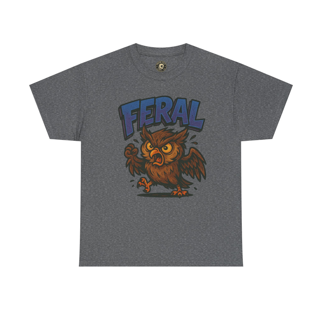 Feral Owl T-Shirt – Bold Animal Graphic Tee | Unisex Cotton Shirt for Bird Nerds & Chaos Lovers