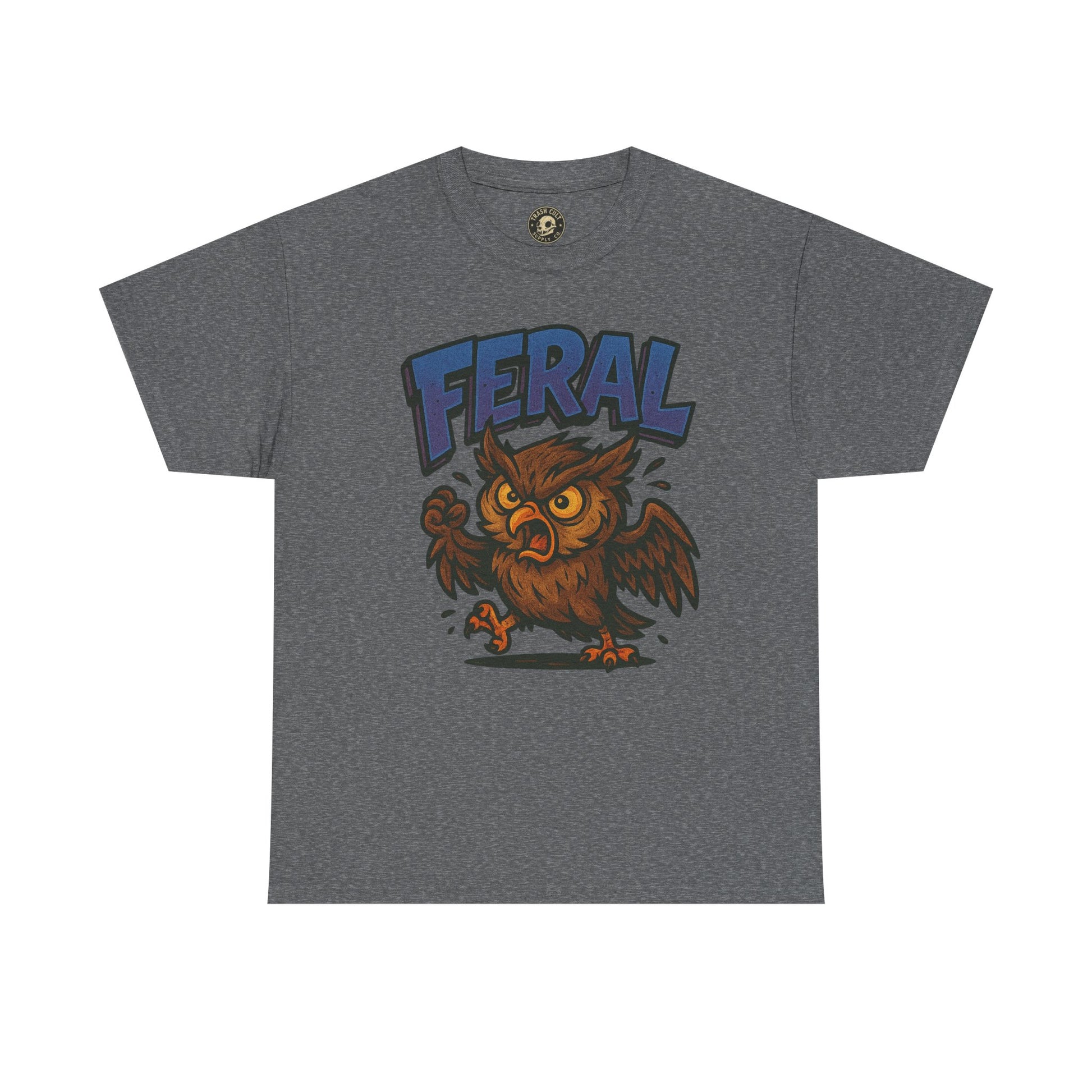 Feral Owl T-Shirt – Bold Animal Graphic Tee | Unisex Cotton Shirt for Bird Nerds & Chaos Lovers