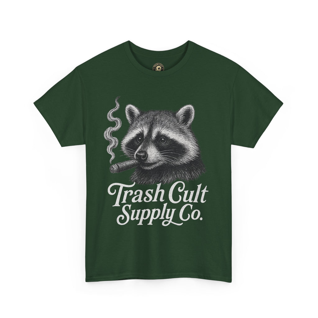 Monochrome Raccoon Cigar Shirt – Trash Cult Supply Co. | Gildan 5000 Tee