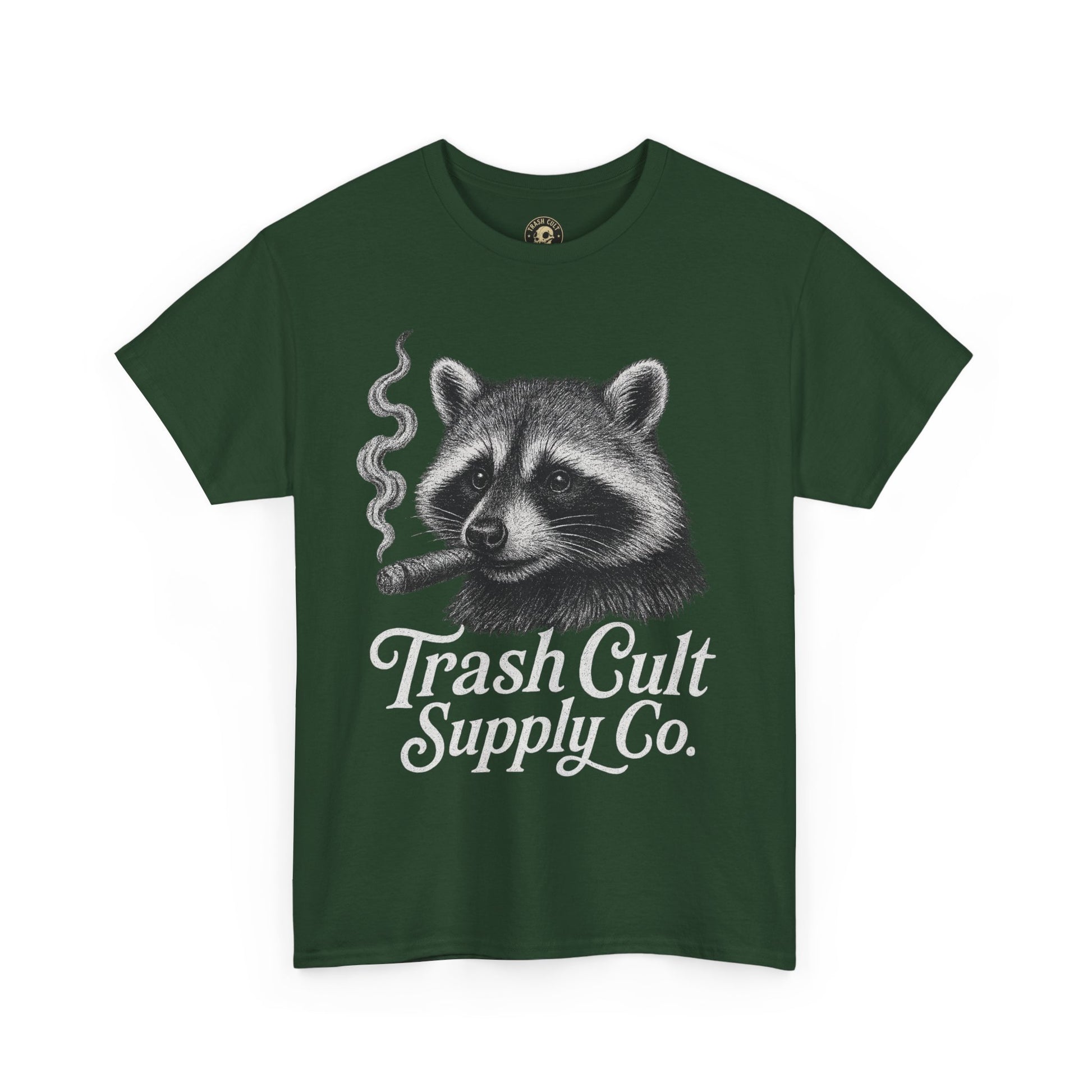 Monochrome Raccoon Cigar Shirt – Trash Cult Supply Co. | Gildan 5000 Tee