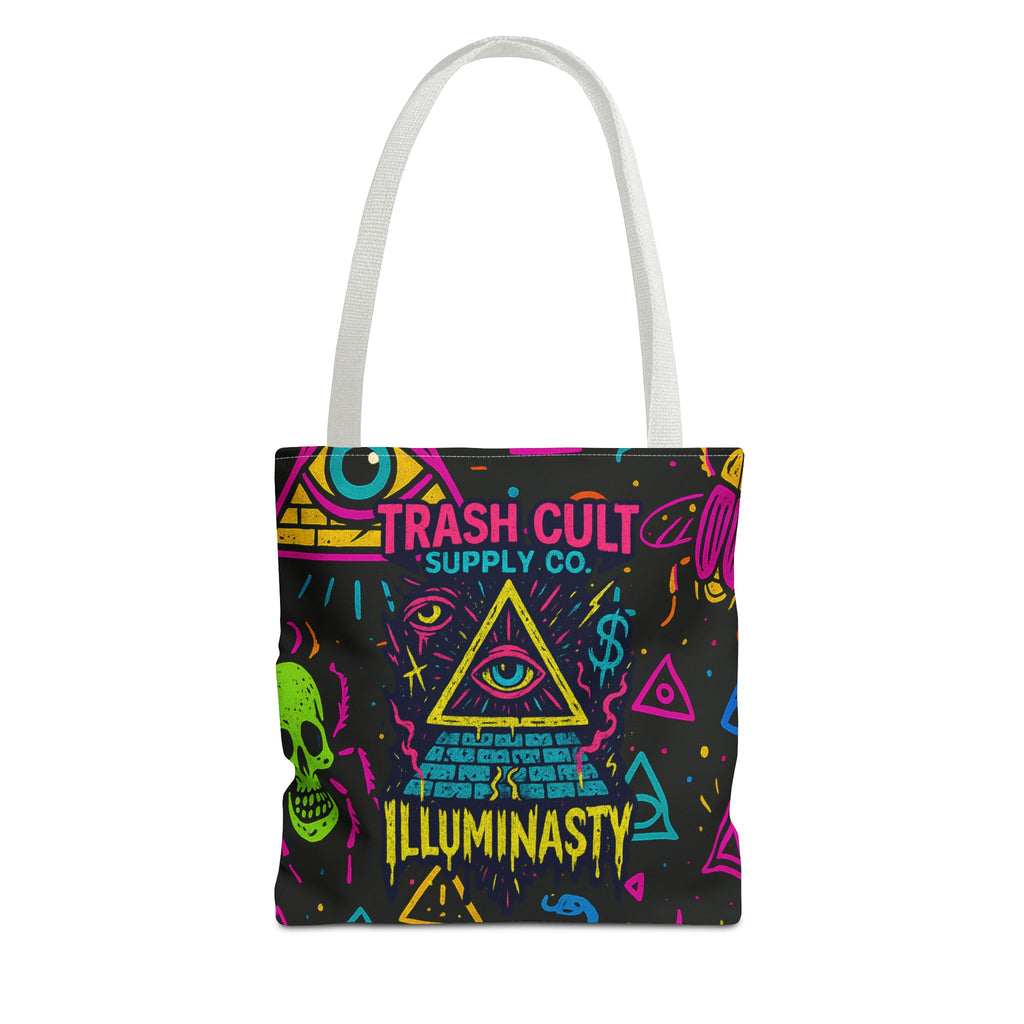 Illuminasty Drop Neon Tote Bag – All-Seeing Eye, Skulls & Symbols | Trash Cult Supply Co.