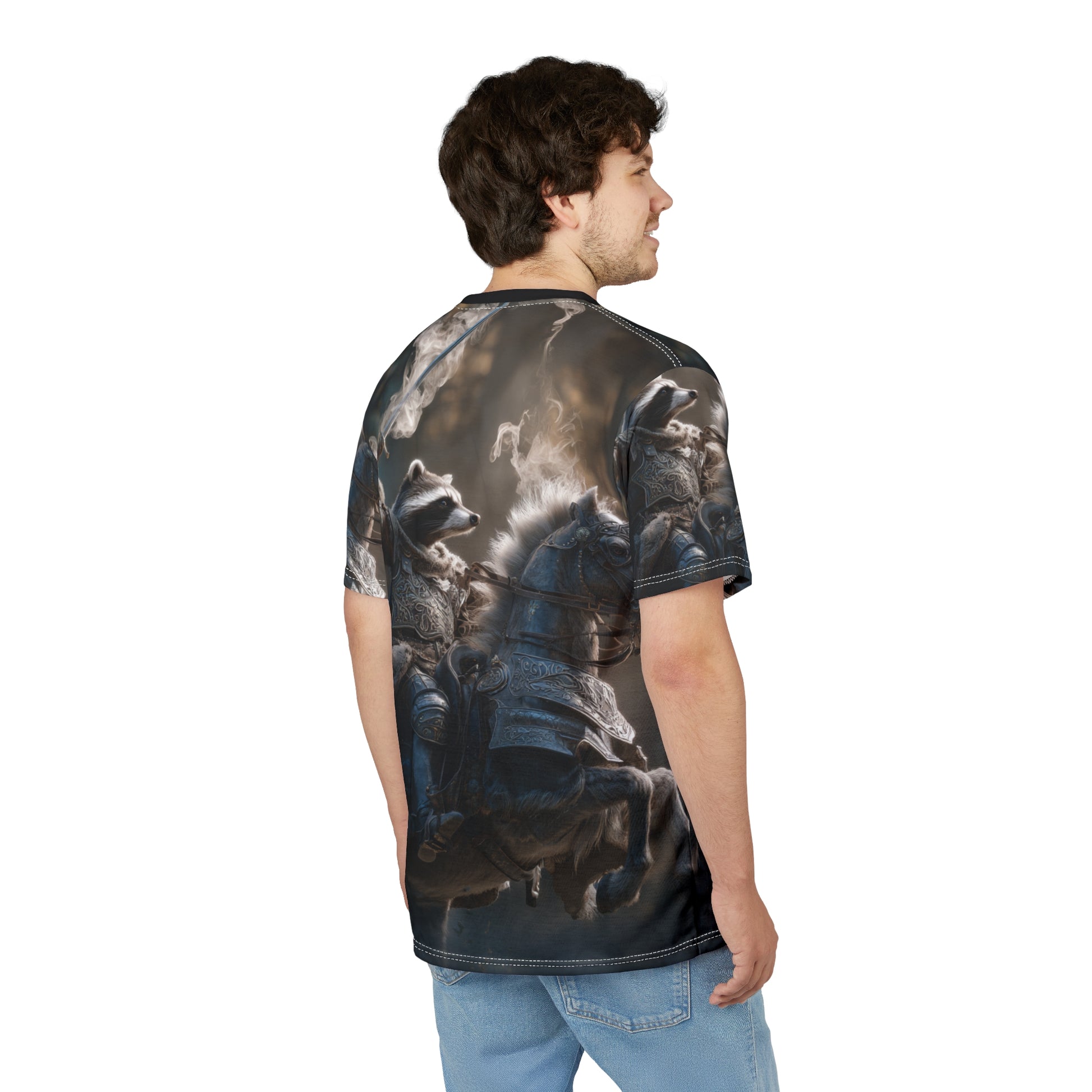 Fantasy Warrior Tee, Unisex Graphic T-Shirt, Animal Knight Apparel, Unique Costume Shirt, Gift for Gamers, Medieval Style Top