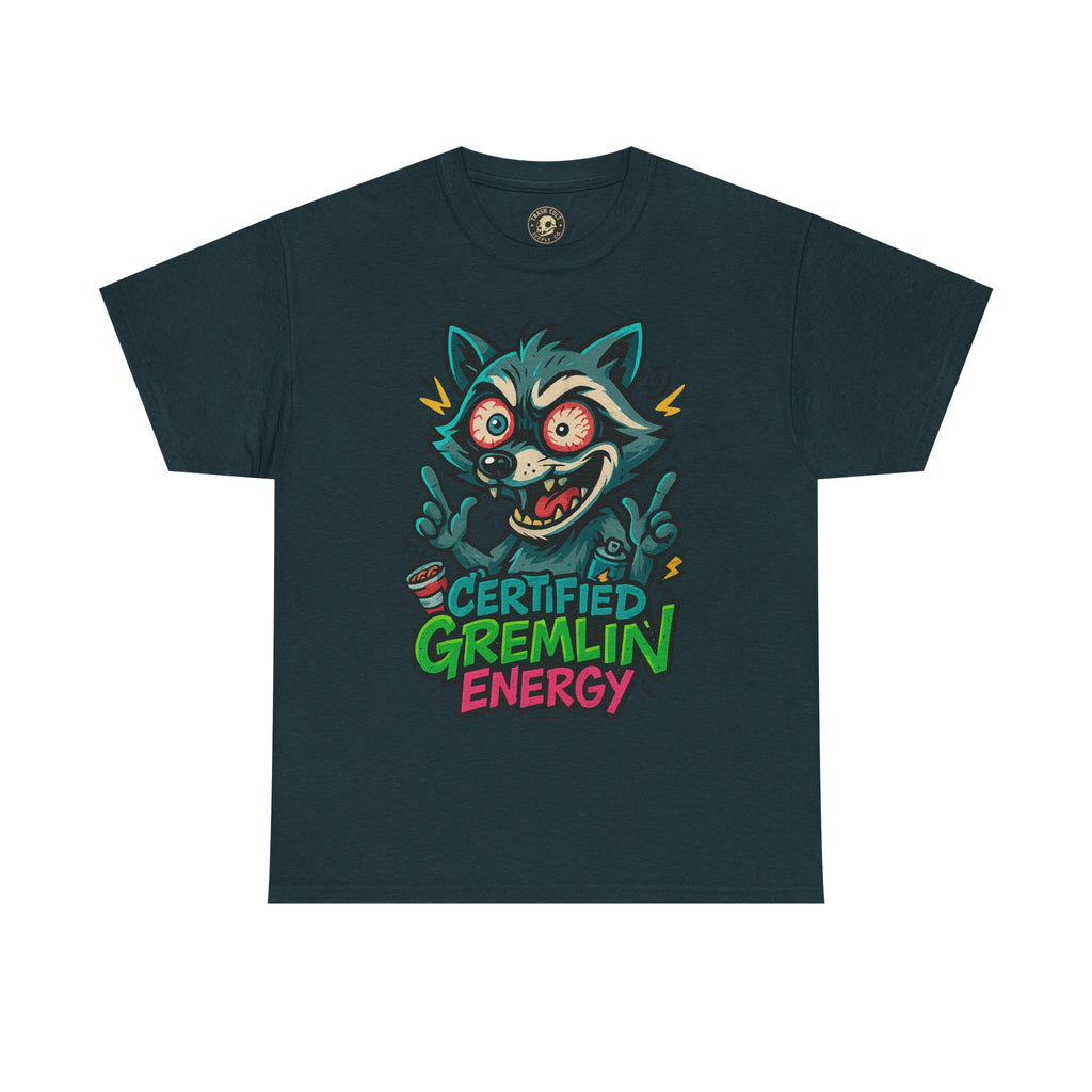 Certified Gremlin Energy Tee – ADHD Raccoon Shirt, Funny Unisex T-Shirt, Graffiti Style Gift for Goblins & Night Owls