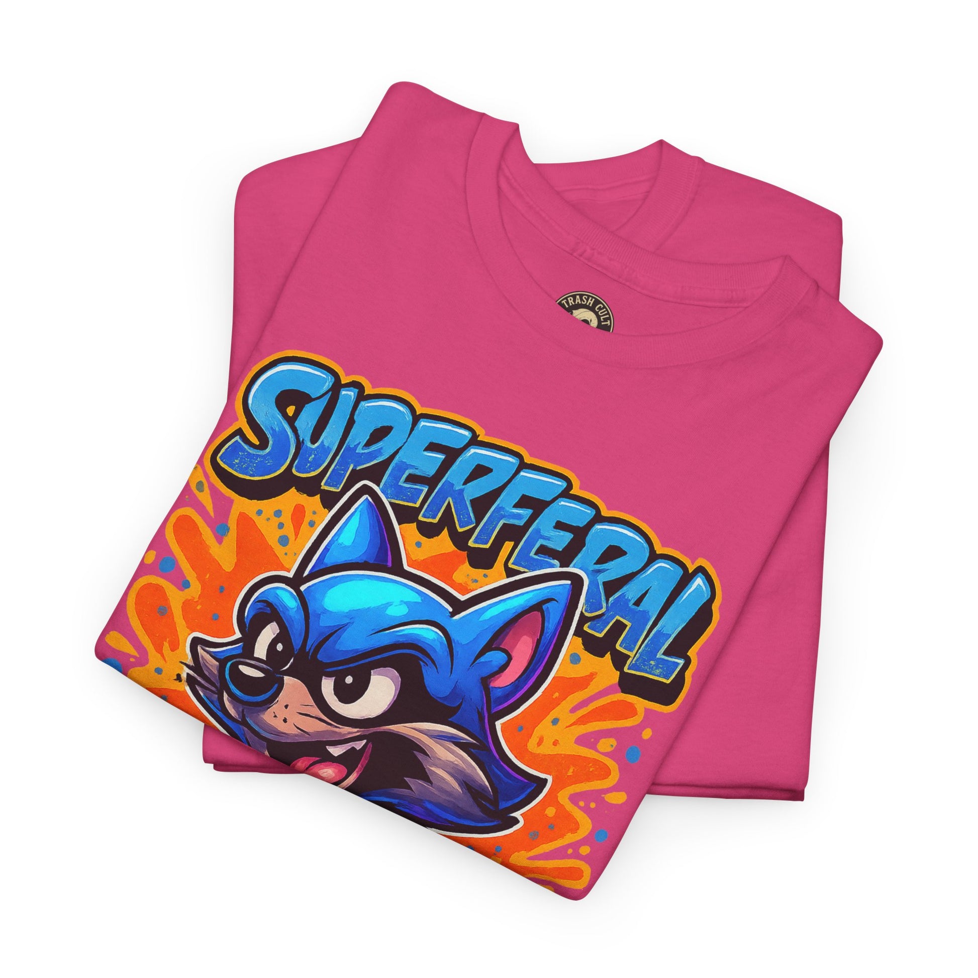 SuperFeral Raccoon Graffiti Shirt – Bold New School Superhero Streetwear | Trash Cult Supply Co