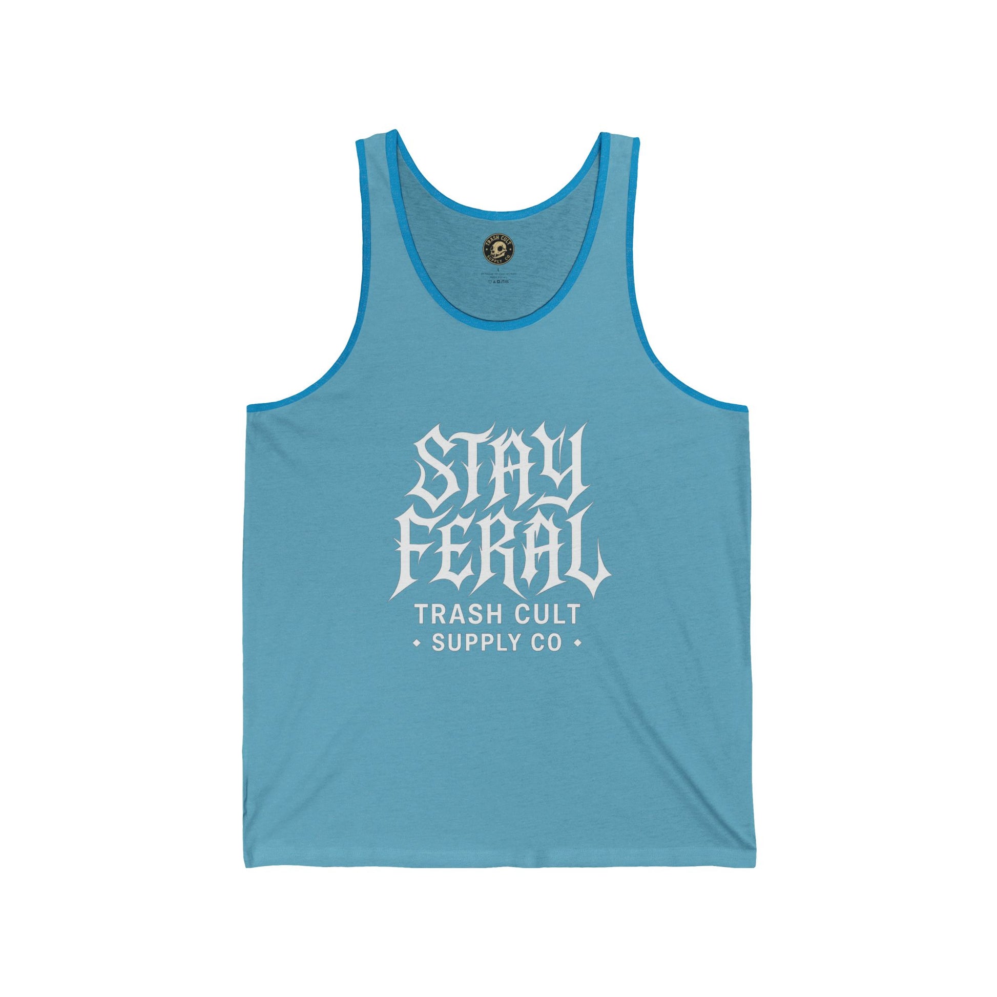 Stay Feral Unisex Jersey Tank | Cool Graphic Top for Summer, Gift for Outdoor Lovers, Festival Wear, Streetwear, Vintage Look