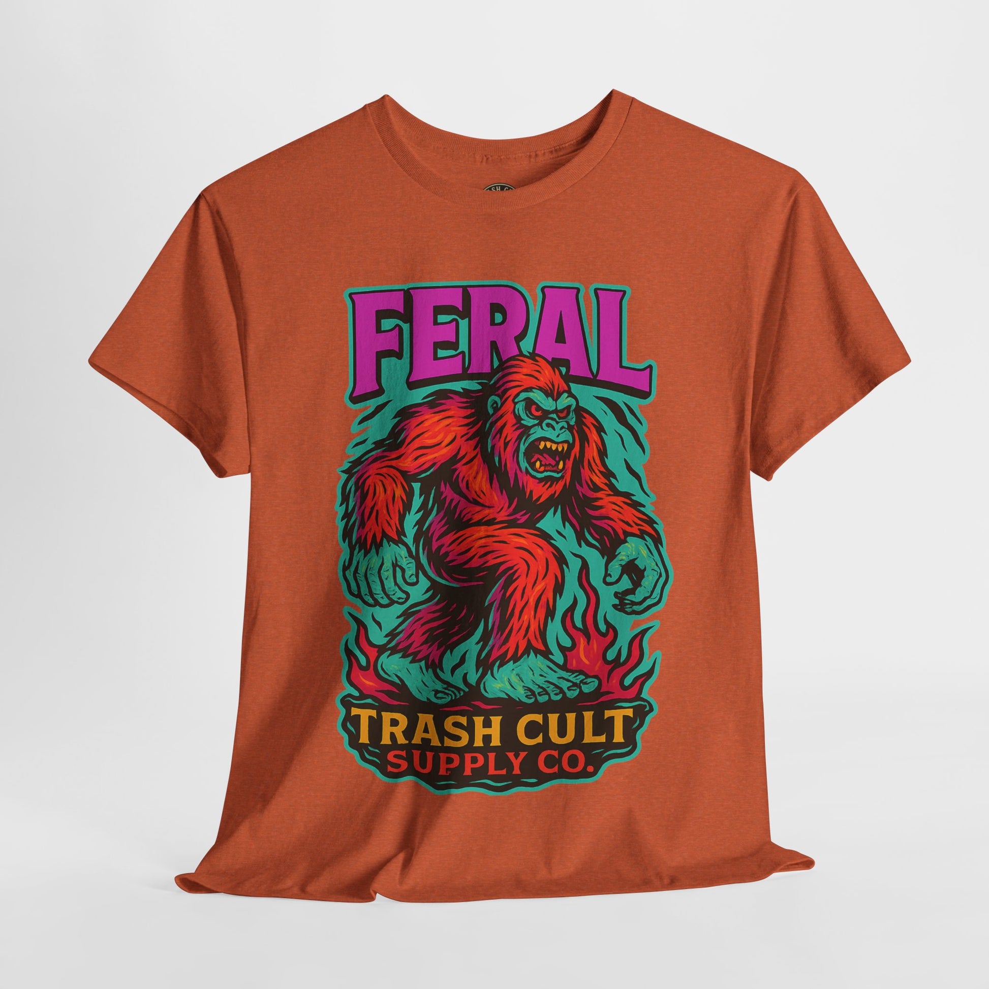 FERAL Bigfoot Shirt – Trashcore Bold Colors | Trash Cult Supply Co | Gildan 5000 Tee