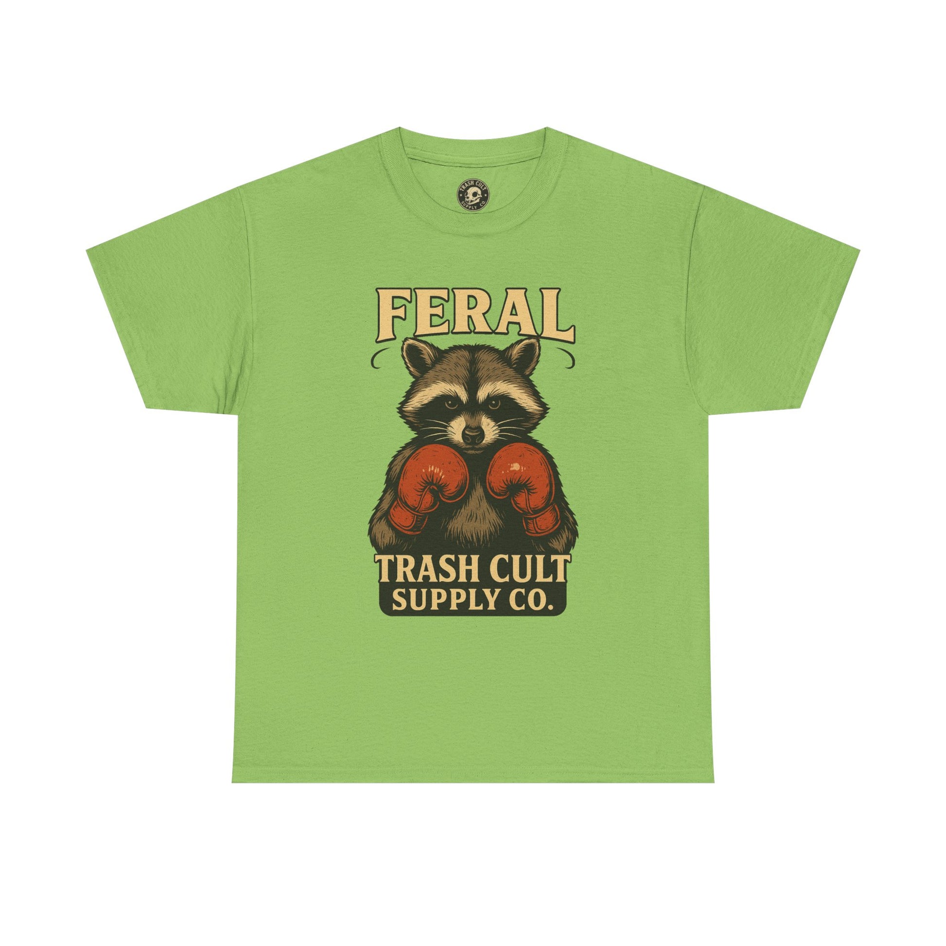 Feral Raccoon Tee - Unisex Heavy Cotton Tee, Cute Animal Shirt, Trendy Graphic Tee, Fun Gift for Animal Lovers, Casual Everyday Wear