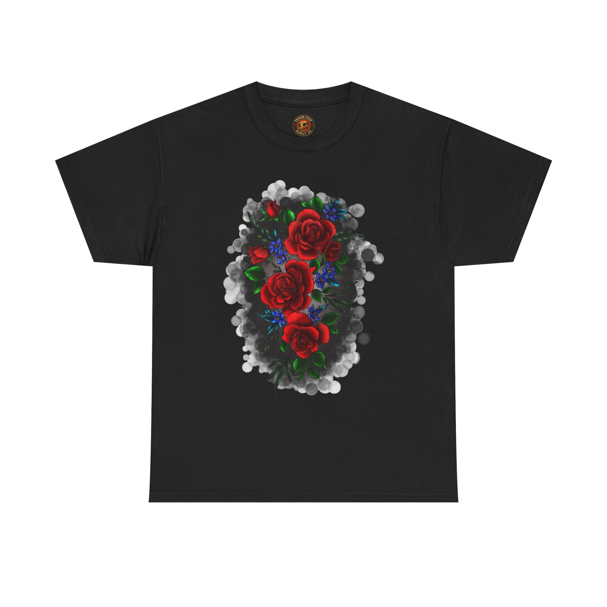 Floral Smoke Tattoo T-Shirt – Lara Davenport x Trash Cult Supply Co. Collab (Gildan 5000)