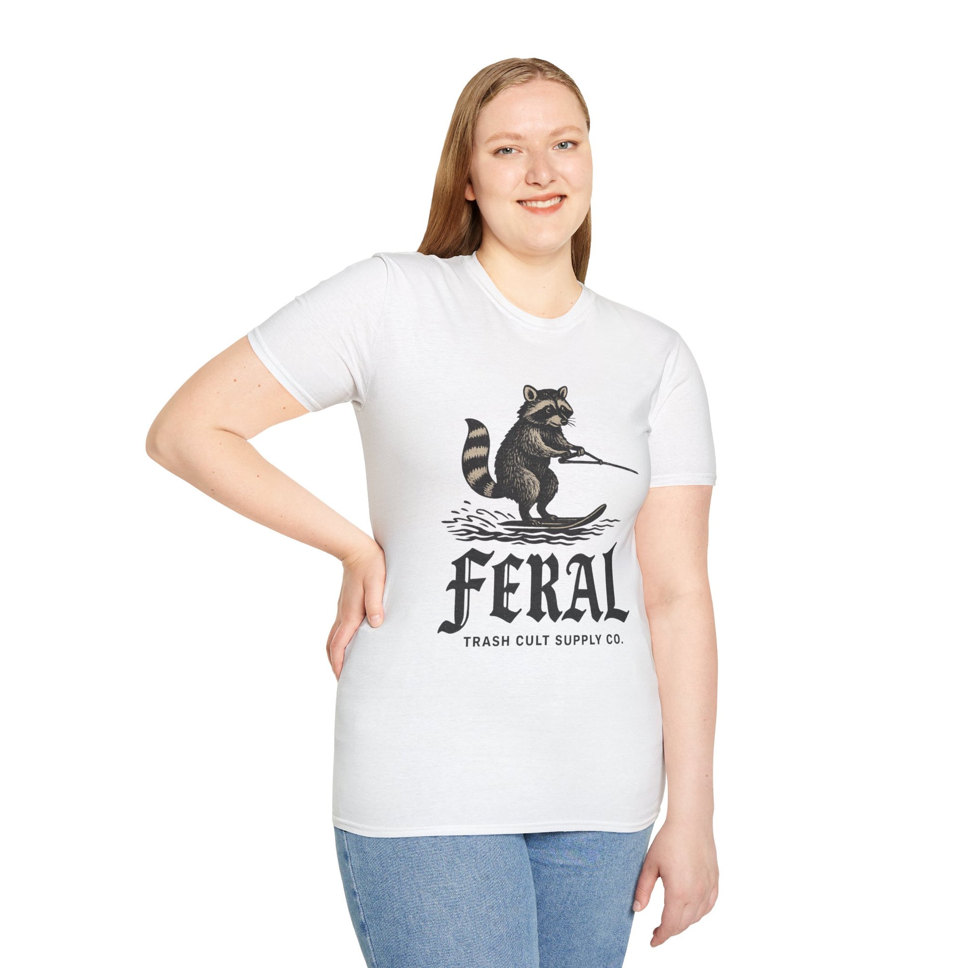 Feral Water Skiing Raccoon Vintage Shirt – Trash Cult Supply Co. | Gildan 2000 Softstyle