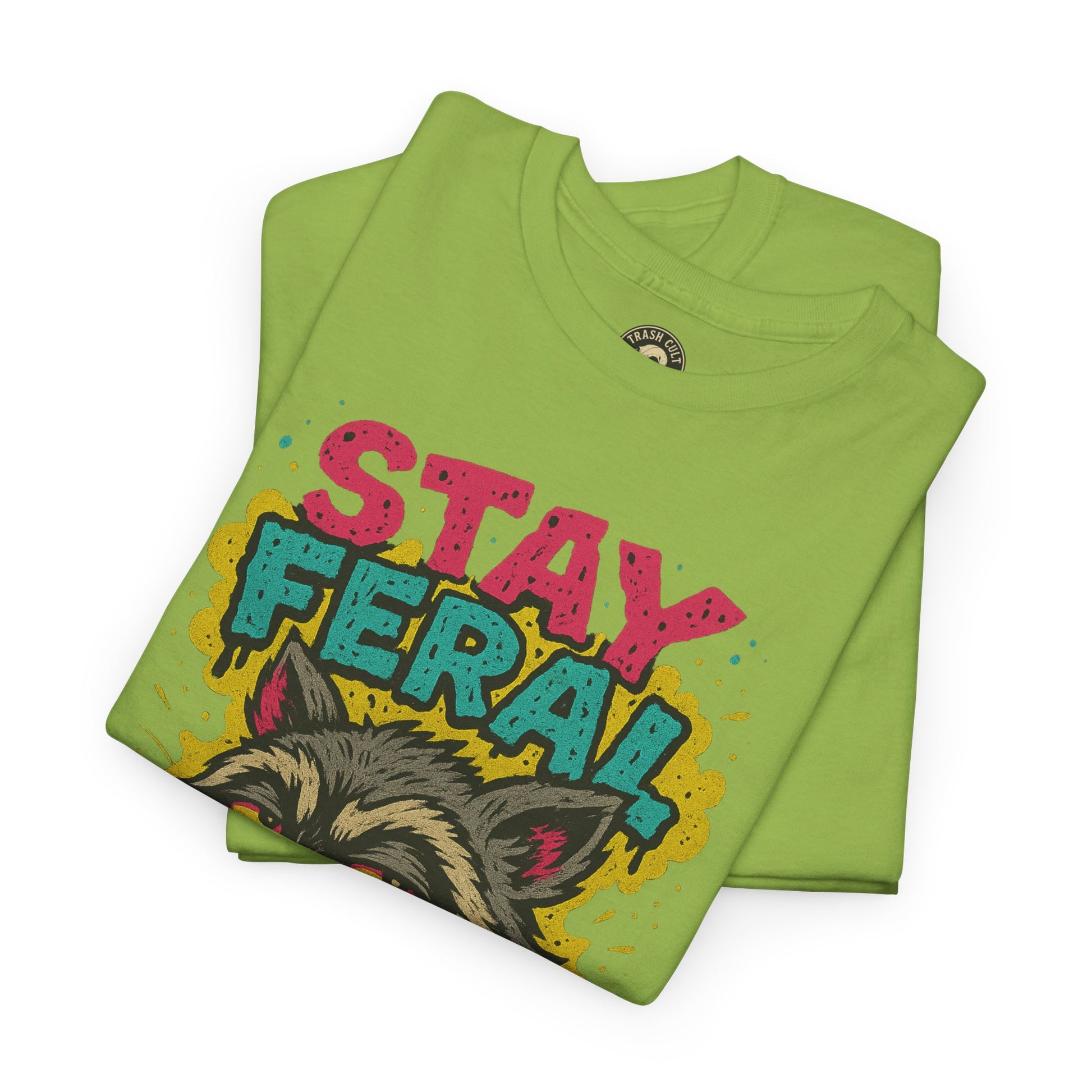Stay Feral Raccoon Lowbrow Tee – Trash Cult Supply Co. | Gildan 5000