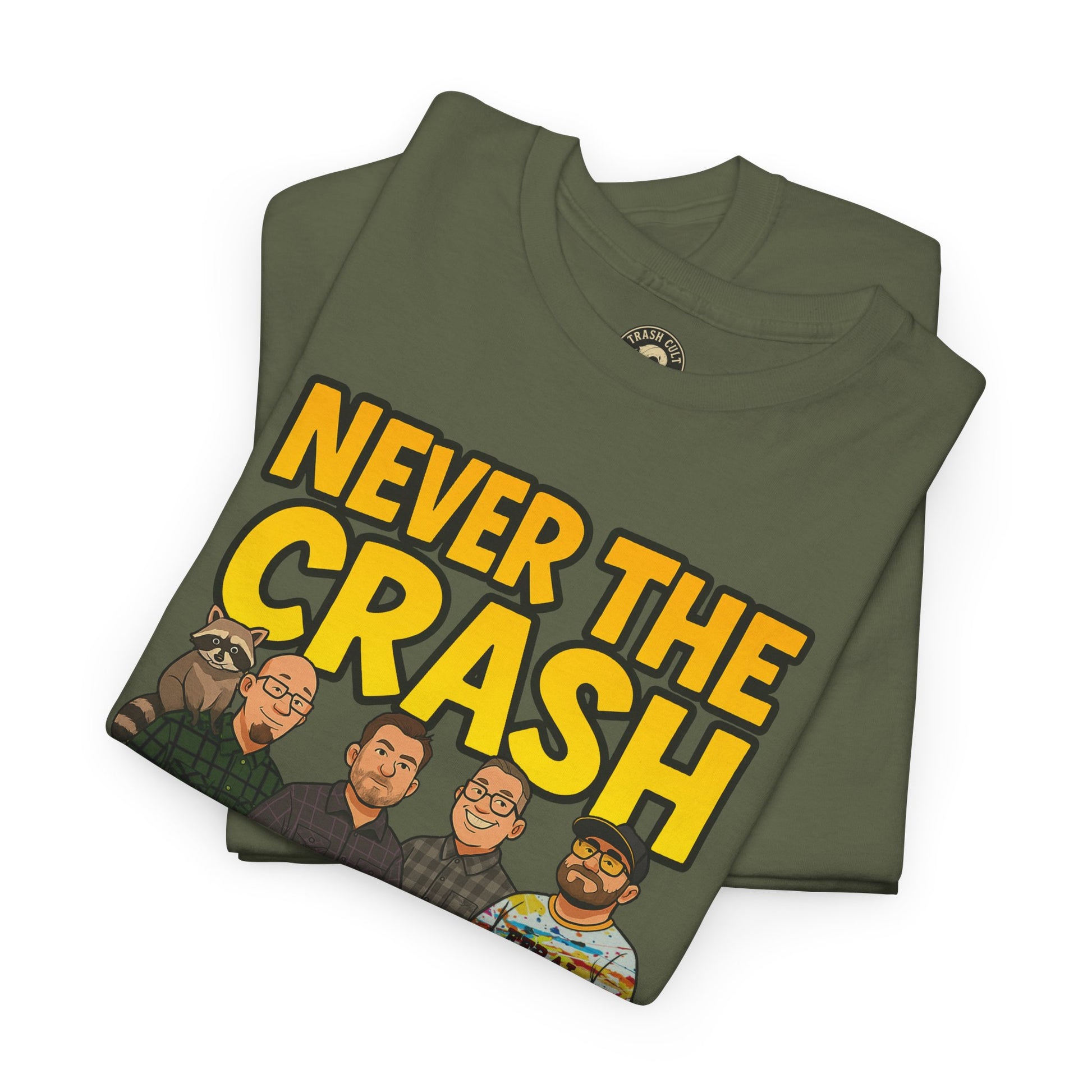 Never The Crash Band Shirt – Bold Graffiti Logo Tee - EXCLUSIVE | Gildan 5000