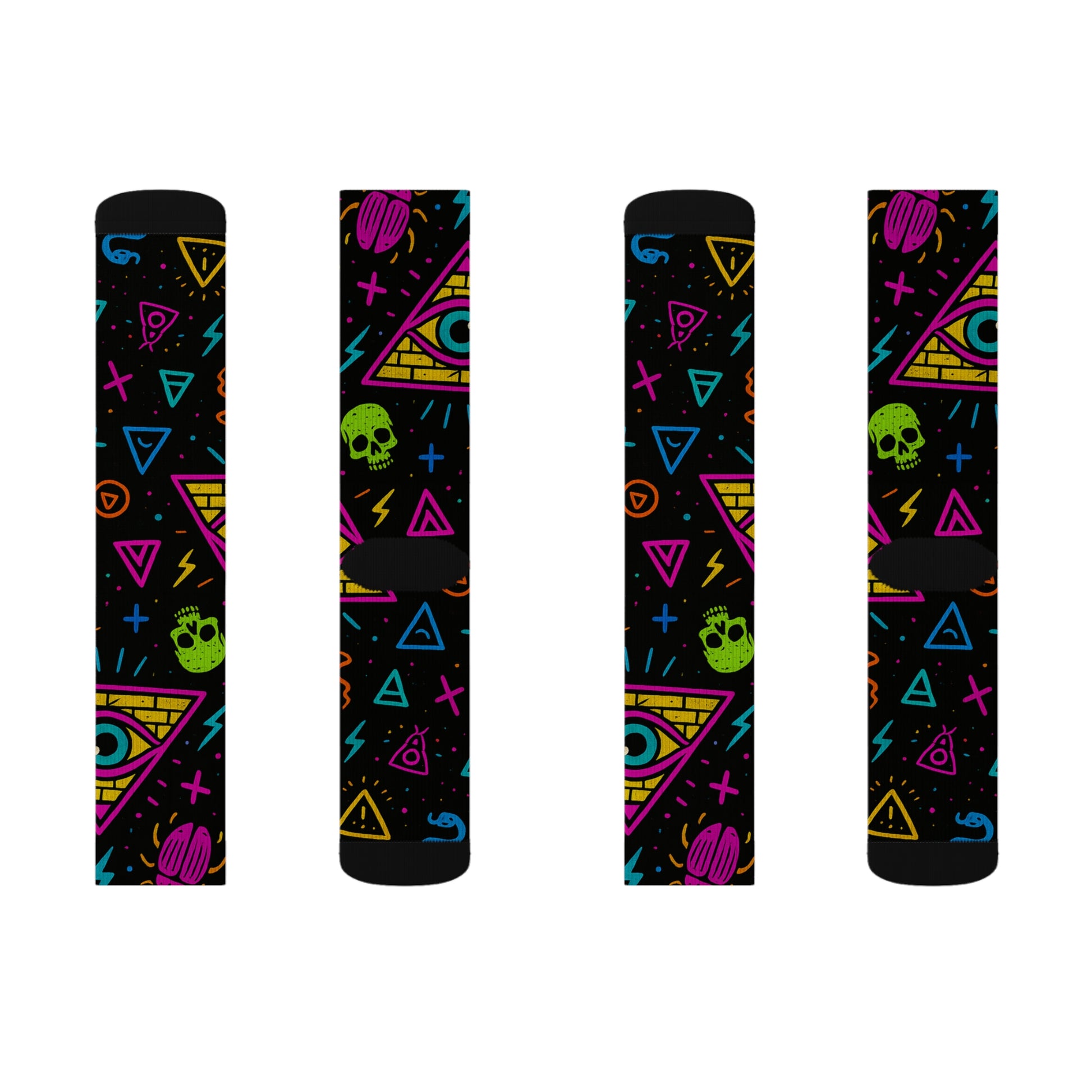 Neon Illuminati Chaos – All-Over Print Socks | Limited Edition Illuminasty Drop