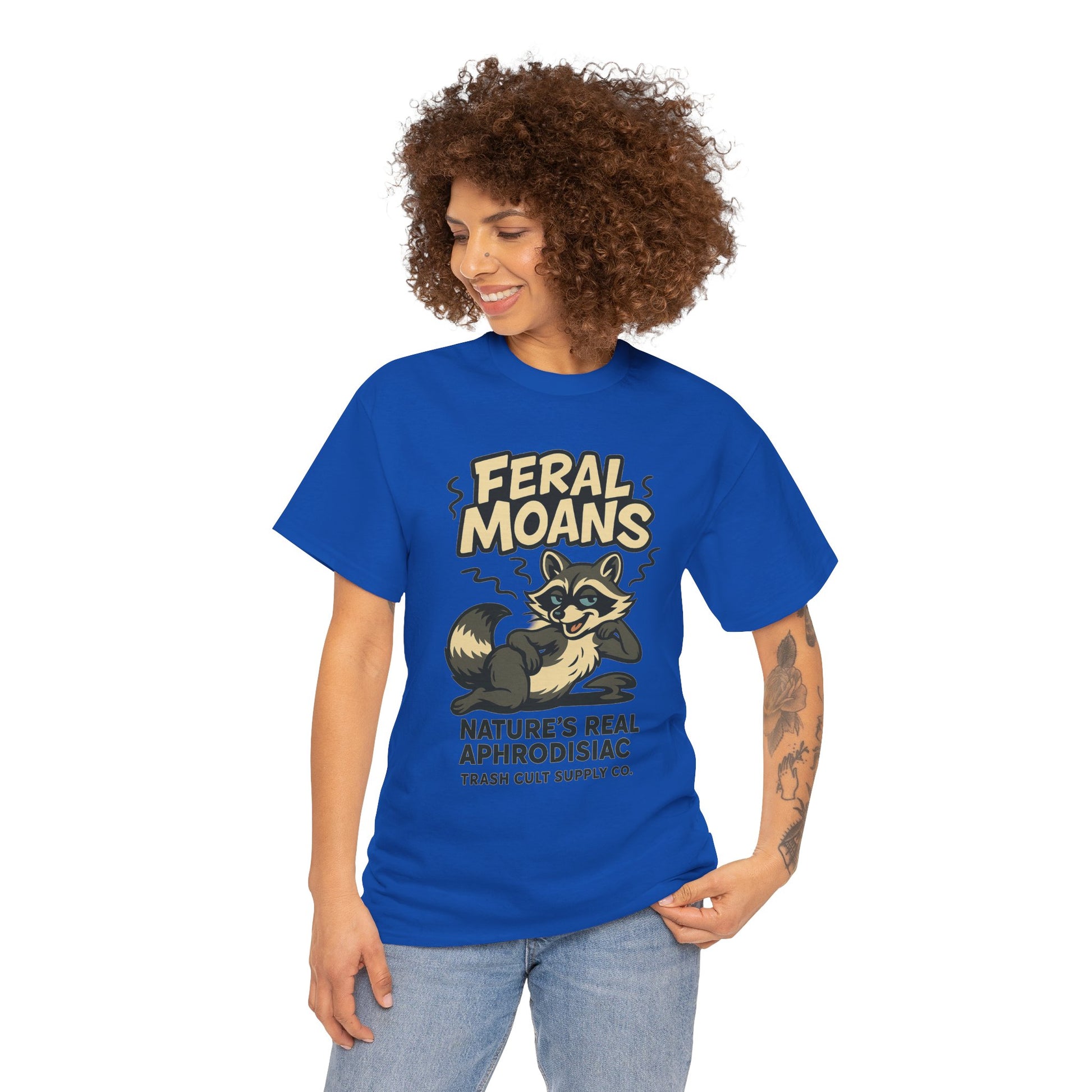 Feral Moans Unisex Heavy Cotton Tee, Funny Graphic Tee, Animal Lover Shirt, Casual Wear, Gift for Nature Enthusiasts