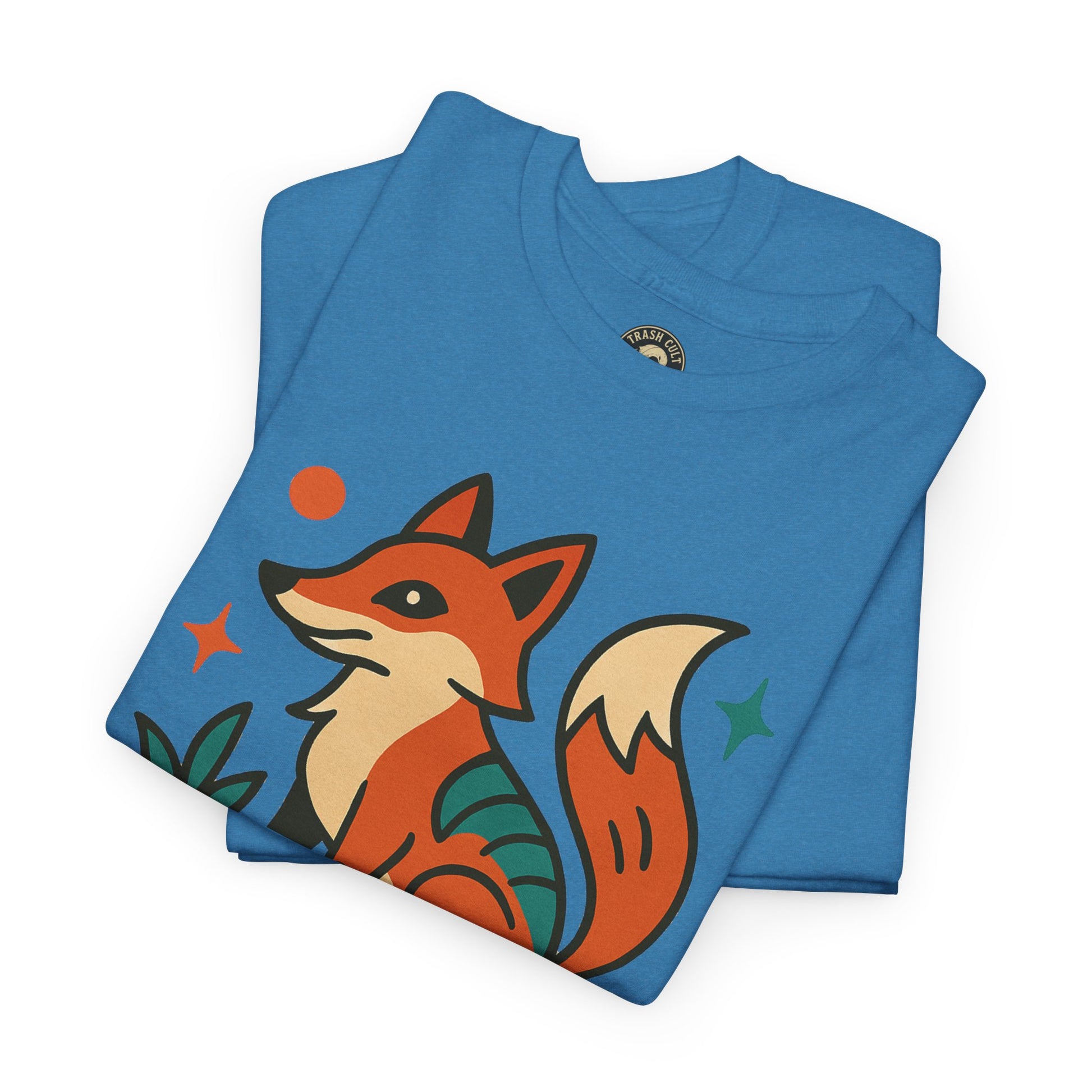 Trash Cult Fox Unisex Heavy Cotton Tee - Eco-Friendly Fashion Statement, Perfect for Nature Lovers, Casual Wear, Gifts, and Festivals