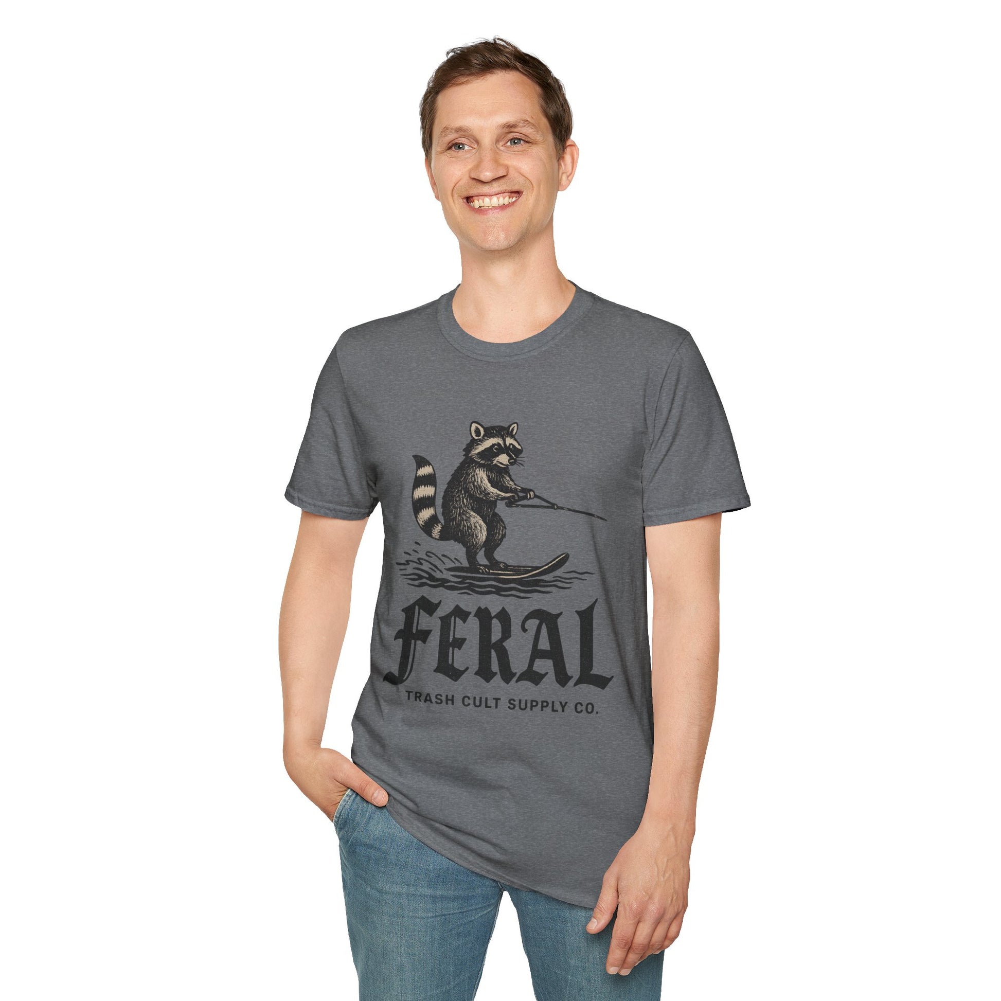 Feral Water Skiing Raccoon Vintage Shirt – Trash Cult Supply Co. | Gildan 2000 Softstyle