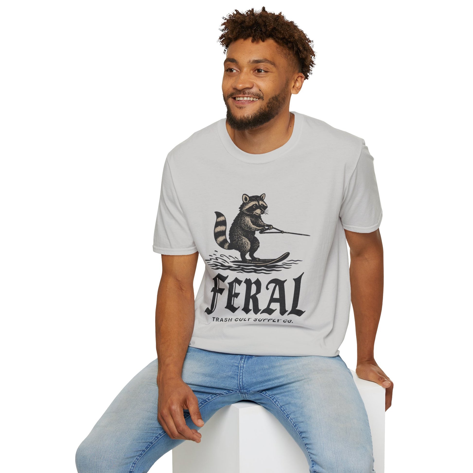 Feral Water Skiing Raccoon Vintage Shirt – Trash Cult Supply Co. | Gildan 2000 Softstyle