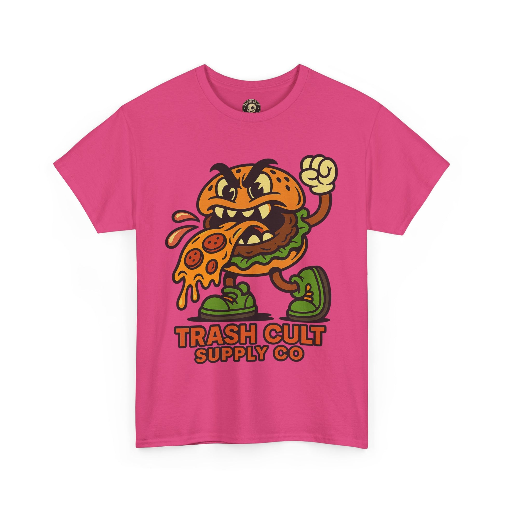 Angry Burger Pizza Spitter Tee – Trash Cult Supply Co | Gildan 5000 Shirt