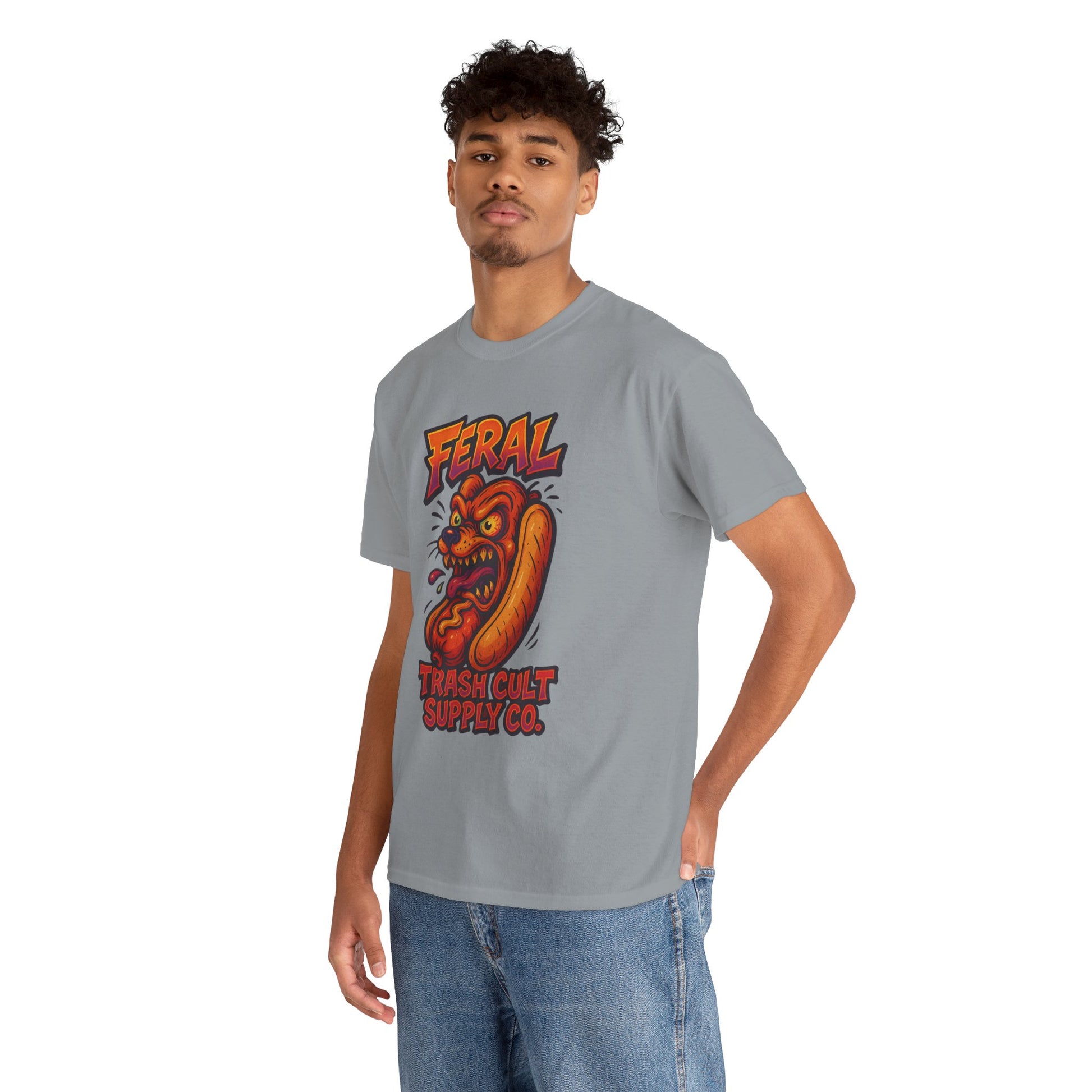 Feral Hot Dog Shirt – Bold Trashcore Art Tee | Trash Cult Supply Co | Gildan 5000 Unisex Fit