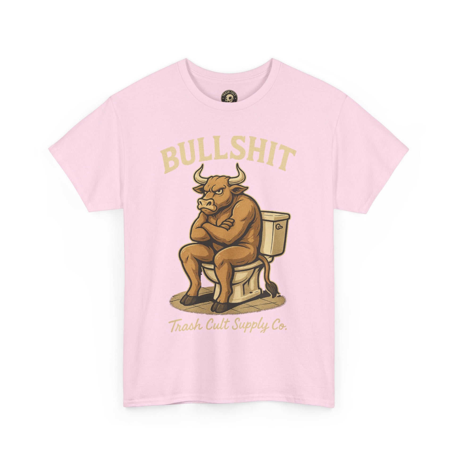 “BULLSHIT” Angry Bull Toilet Tee – Trash Cult Supply Co. | Gildan 5000 T-Shirt