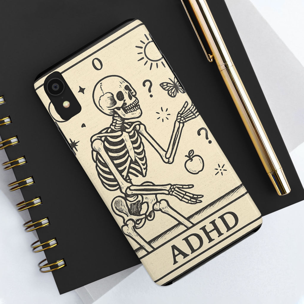 Skeleton ADHD Phone Cases, Unique Phone Cover, Funny ADHD Gift, Quirky Skeleton Design, Cool Accessories for Everyone