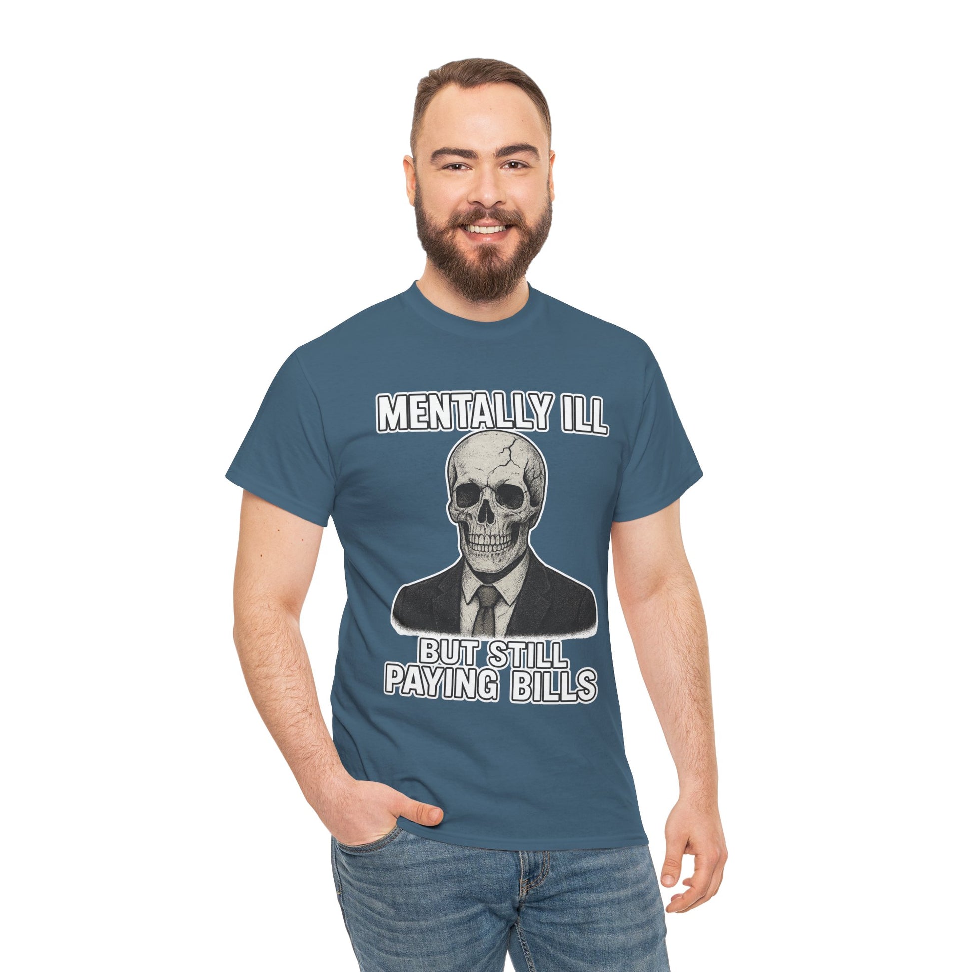 Mental Health Awareness Tee, Unisex Skull Shirt, Funny Graphic Tee, Quirky Casual Wear, Gifts for Friends, Halloween Apparel