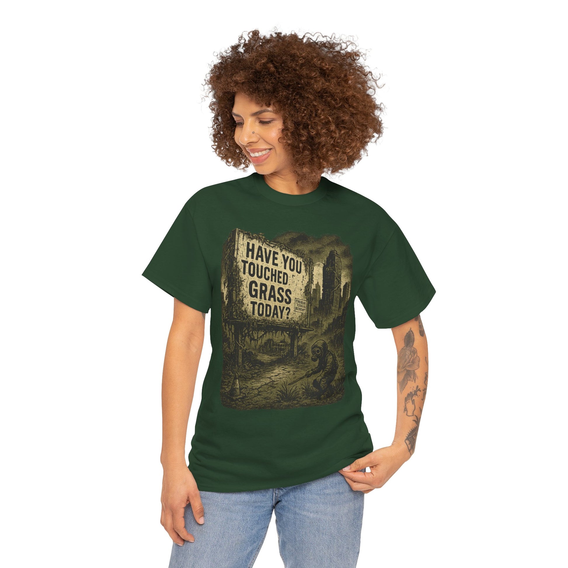 Post-Apocalyptic "Have You Touched Grass Today?" Shirt – Trash Cult Supply Co.