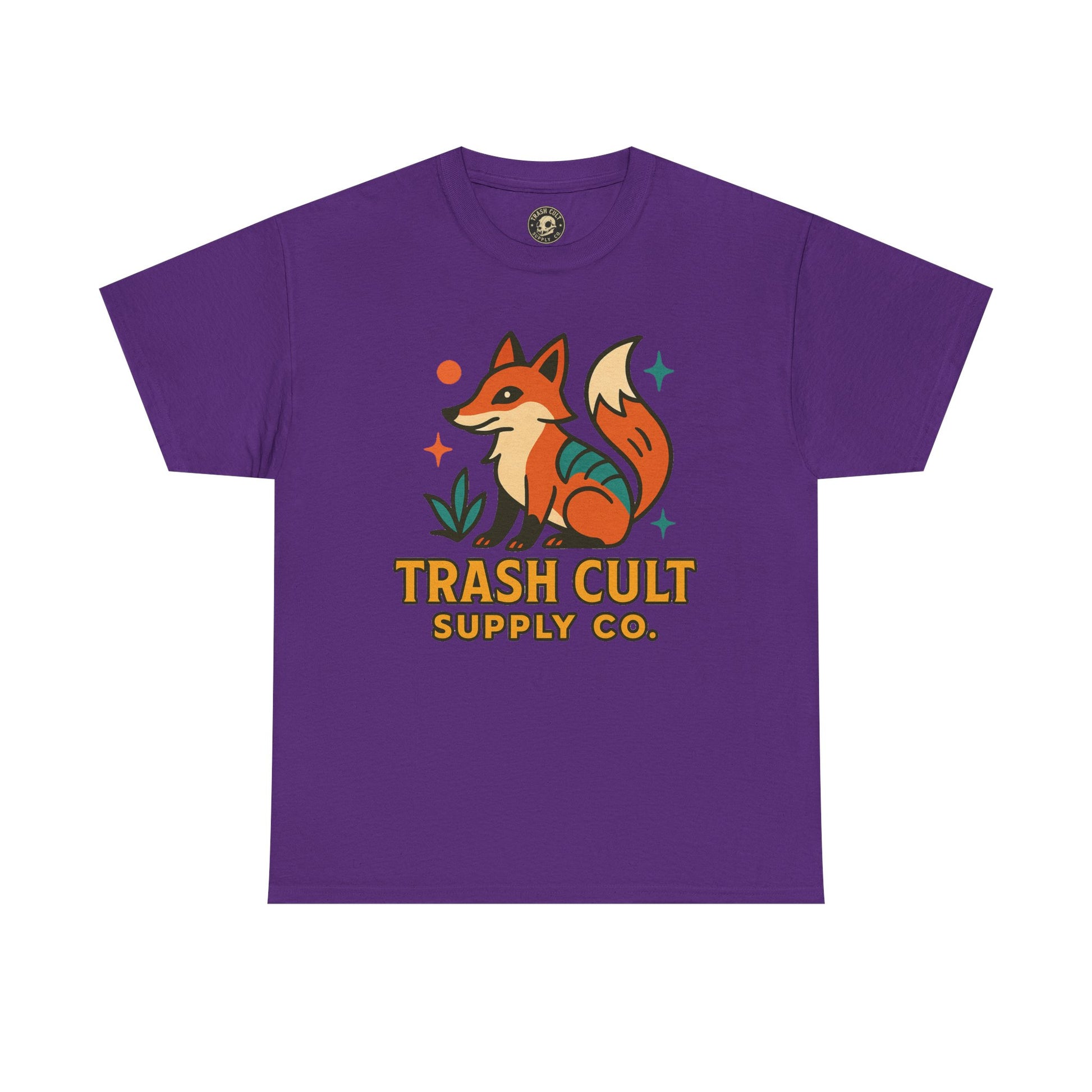 Trash Cult Fox Unisex Heavy Cotton Tee - Eco-Friendly Fashion Statement, Perfect for Nature Lovers, Casual Wear, Gifts, and Festivals