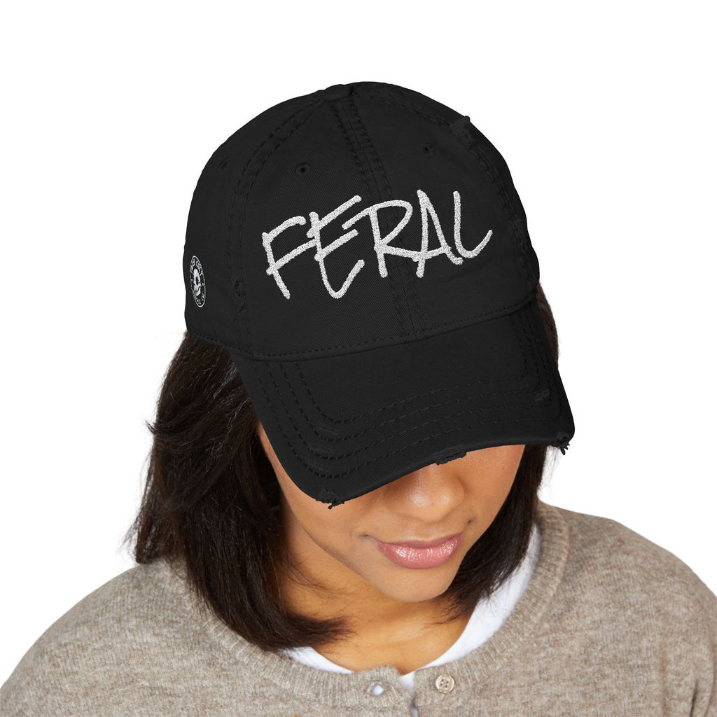 FERAL Distressed Dad Hat – Stay Weird Vintage Cap