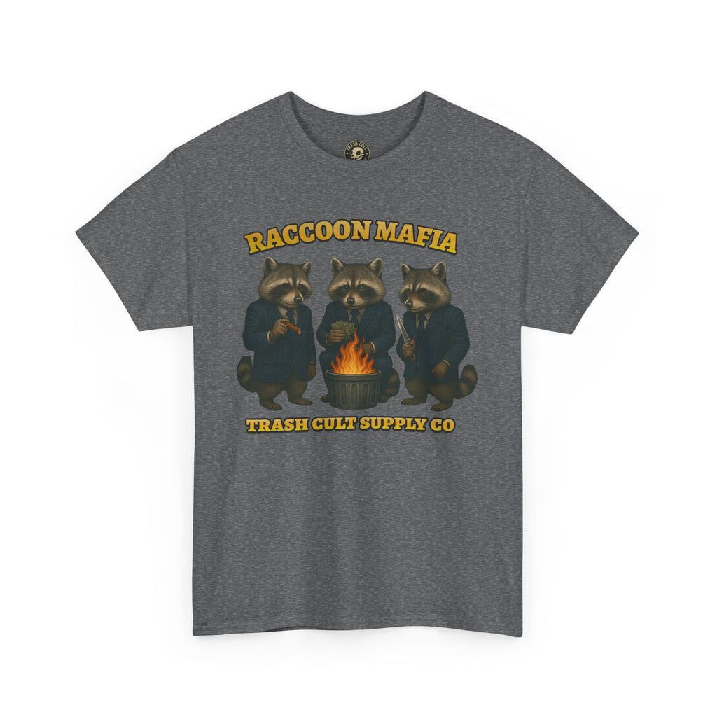 Raccoon Mafia T-Shirt – Realistic Gangster Raccoons in Suits | Trash Cult Supply Co | Gildan 5000