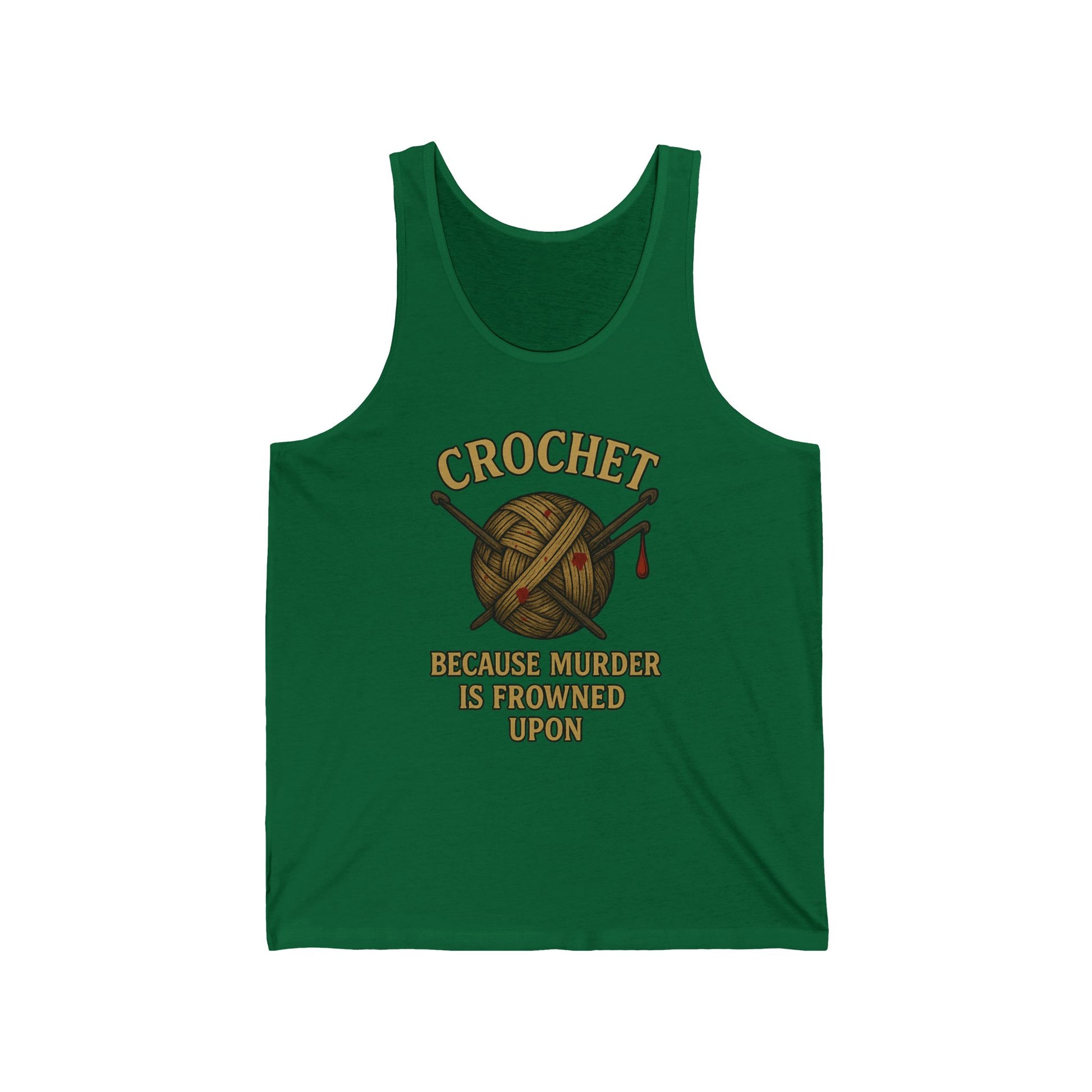 Crochet Humor Unisex Jersey Tank - Perfect Gift for Crafters, Summer Wear, DIY Lovers, Funny Crochet Lovers, Crafter's Apparel