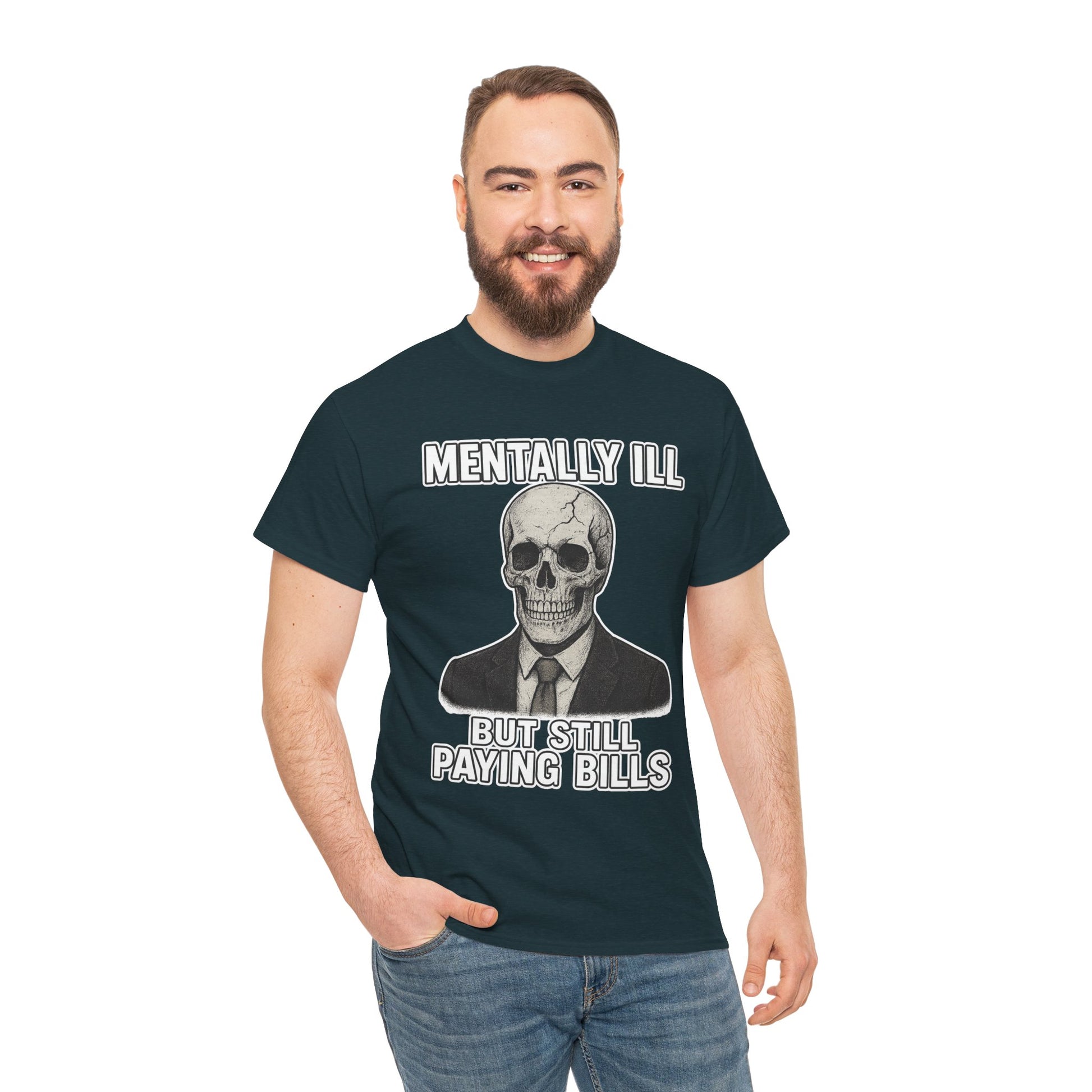 Mental Health Awareness Tee, Unisex Skull Shirt, Funny Graphic Tee, Quirky Casual Wear, Gifts for Friends, Halloween Apparel