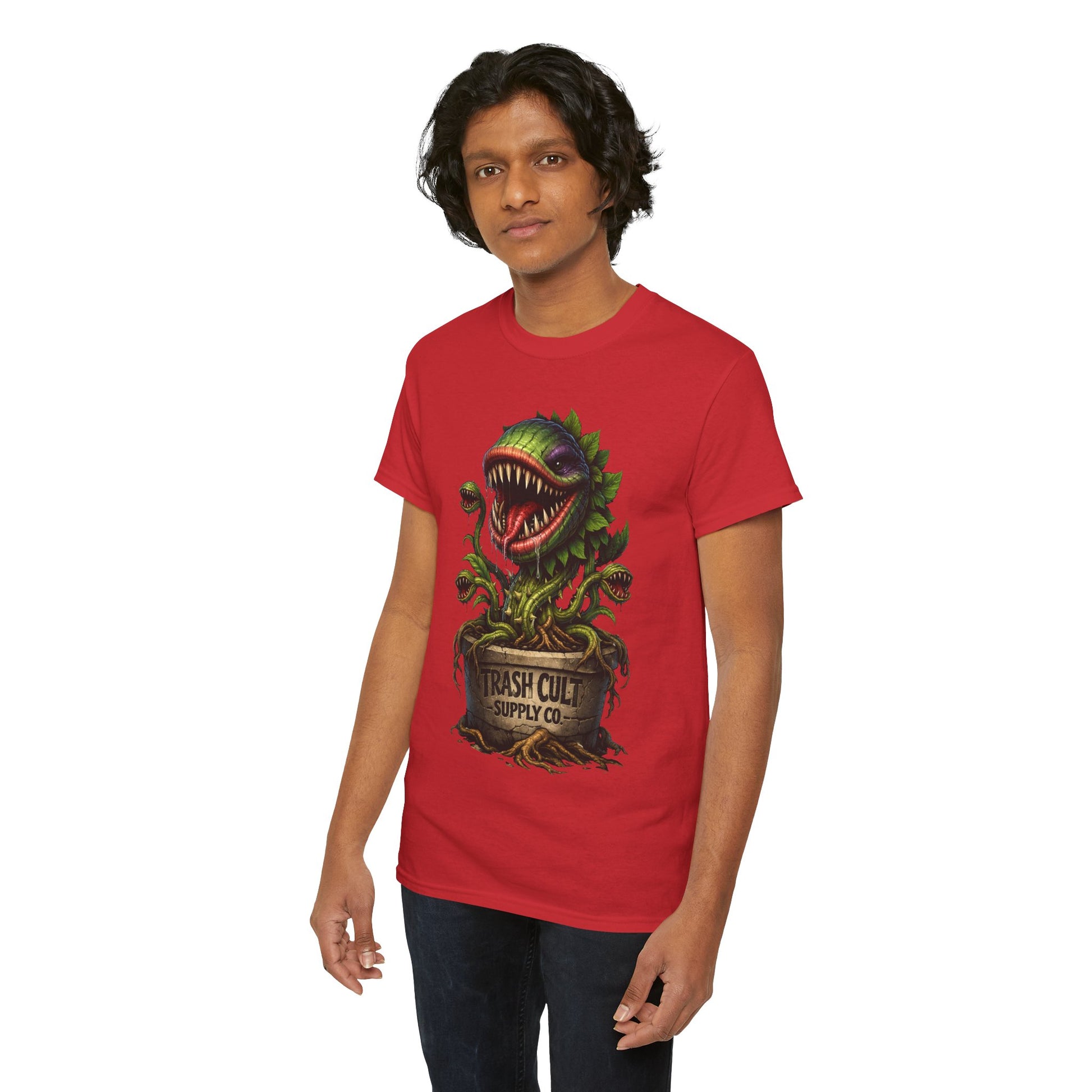 Carnivorous Plant Graphic Tee — "Trash Cult Supply Co." Potted Monster Shirt