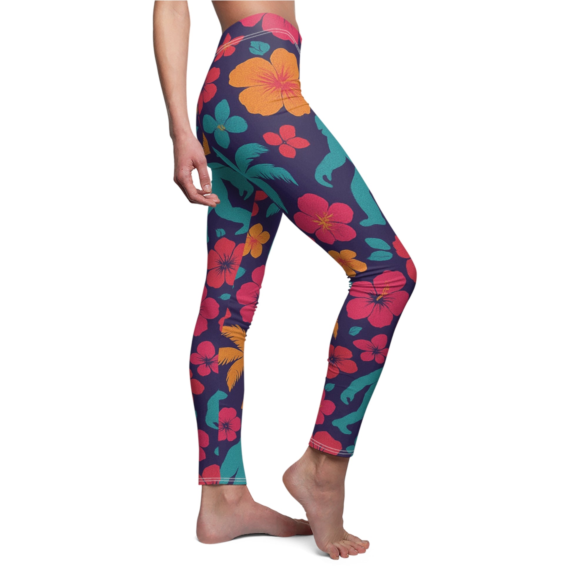 Bigfoot Tropical Leggings – Retro Hawaiian All-Over Print for Bold Style & Comfort