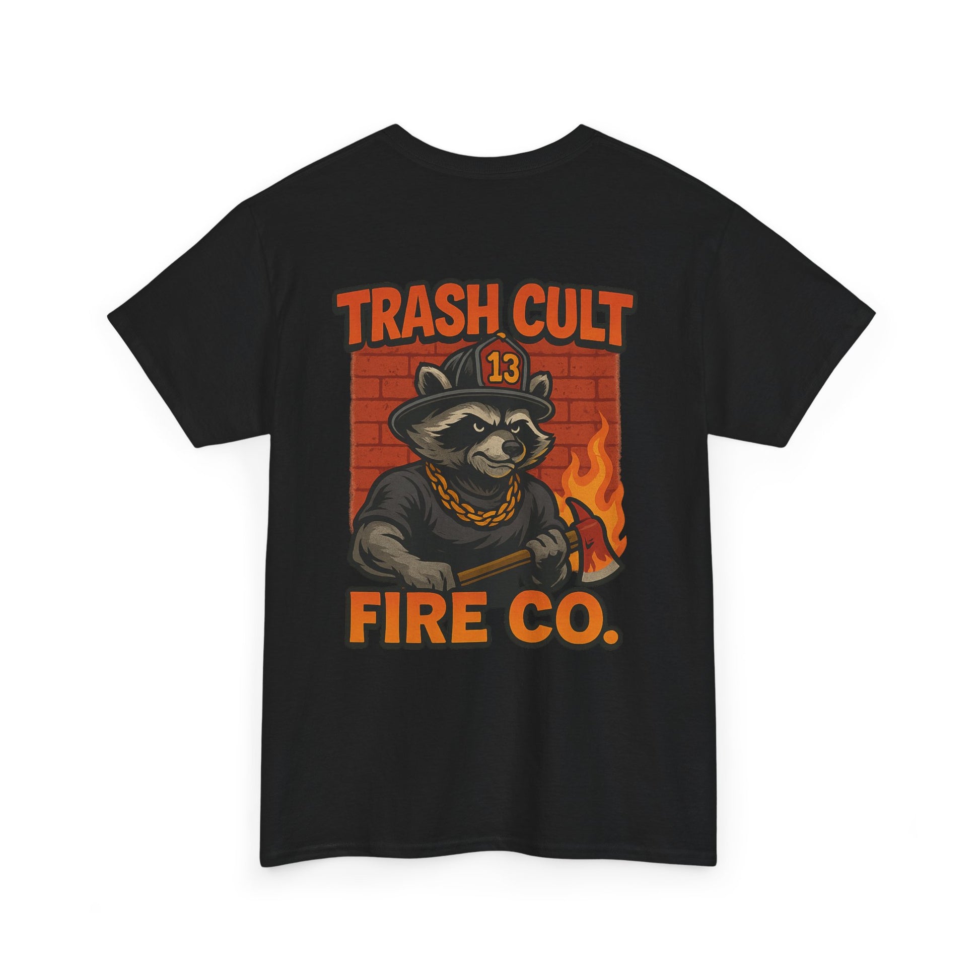 Trash Cult Fire Co. Unisex Tee - Quirky Raccoon Design, Fun Gift, Casual Wear, Firefighter Humor, Unique Apparel