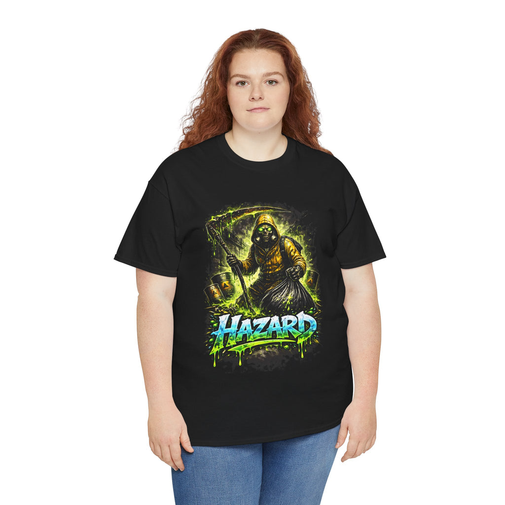 Hazard Scarecrow Graphic Tee — Neon Toxic Horror T‑Shirt