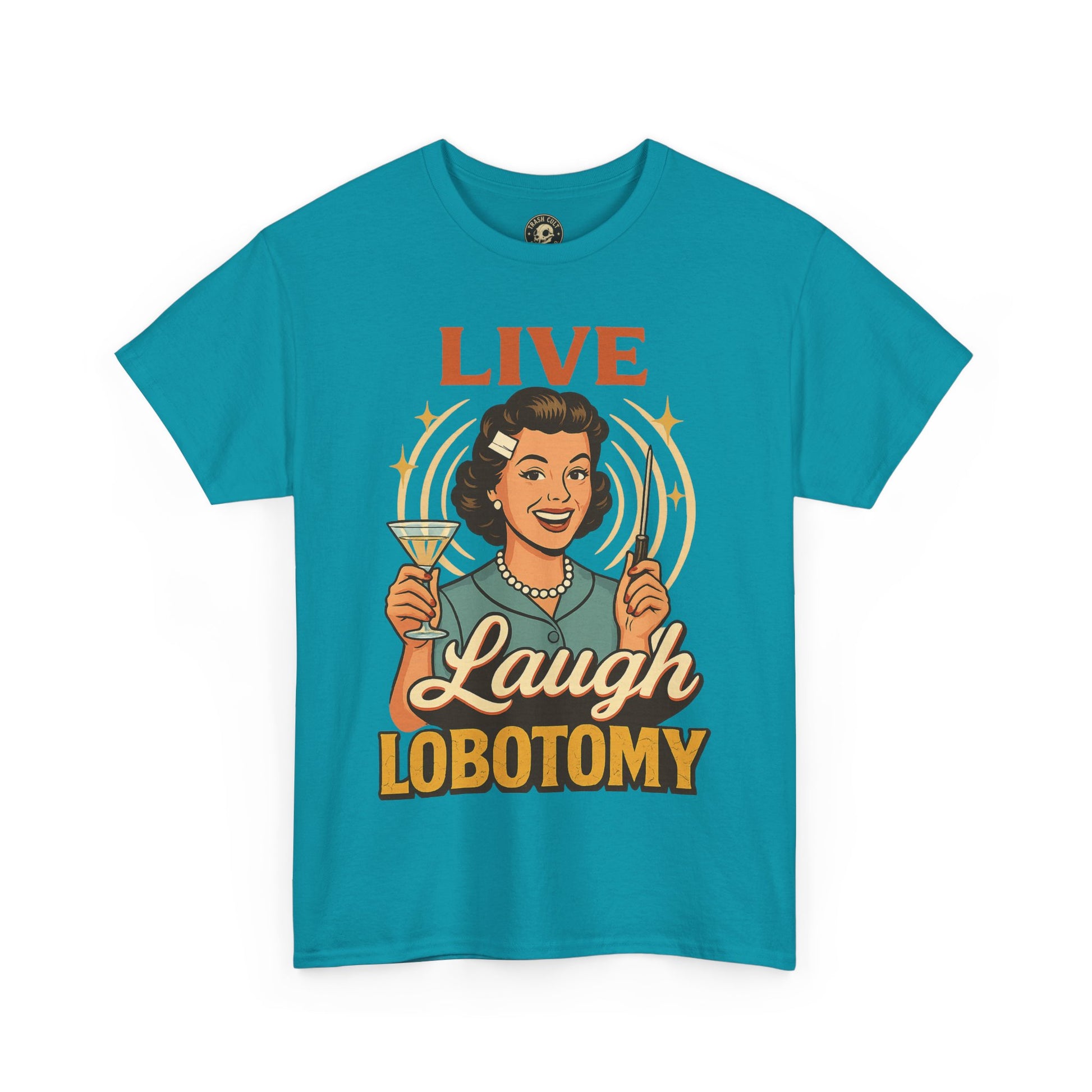 Live Laugh Lobotomy Vintage Tee – Funny Unisex Heavy Cotton Shirt for Retro Chaos Lovers