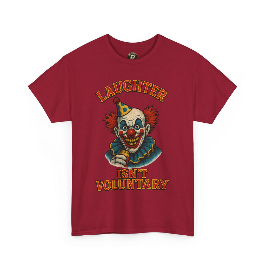 Laughter Isn’t Voluntary Creepy Clown Shirt – Circus Horror Tee – Gildan 5000