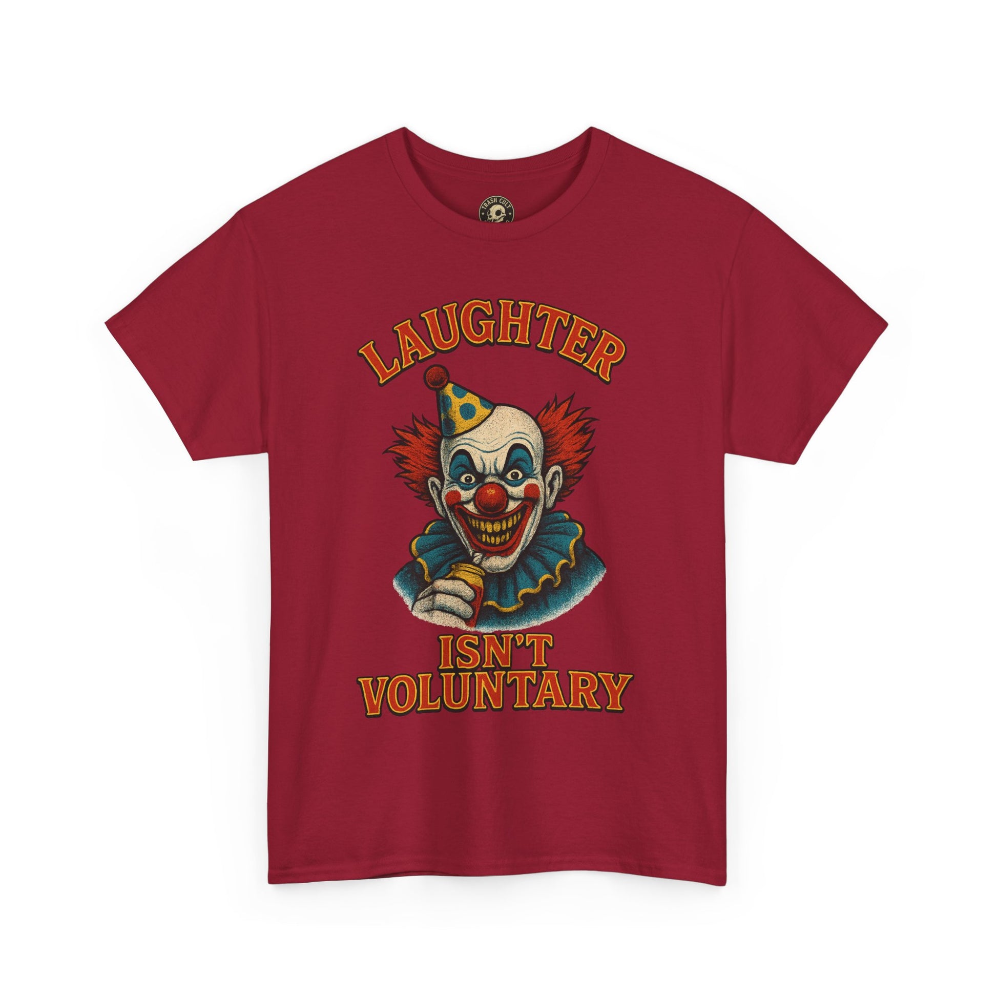 Laughter Isn’t Voluntary Creepy Clown Shirt – Circus Horror Tee – Gildan 5000