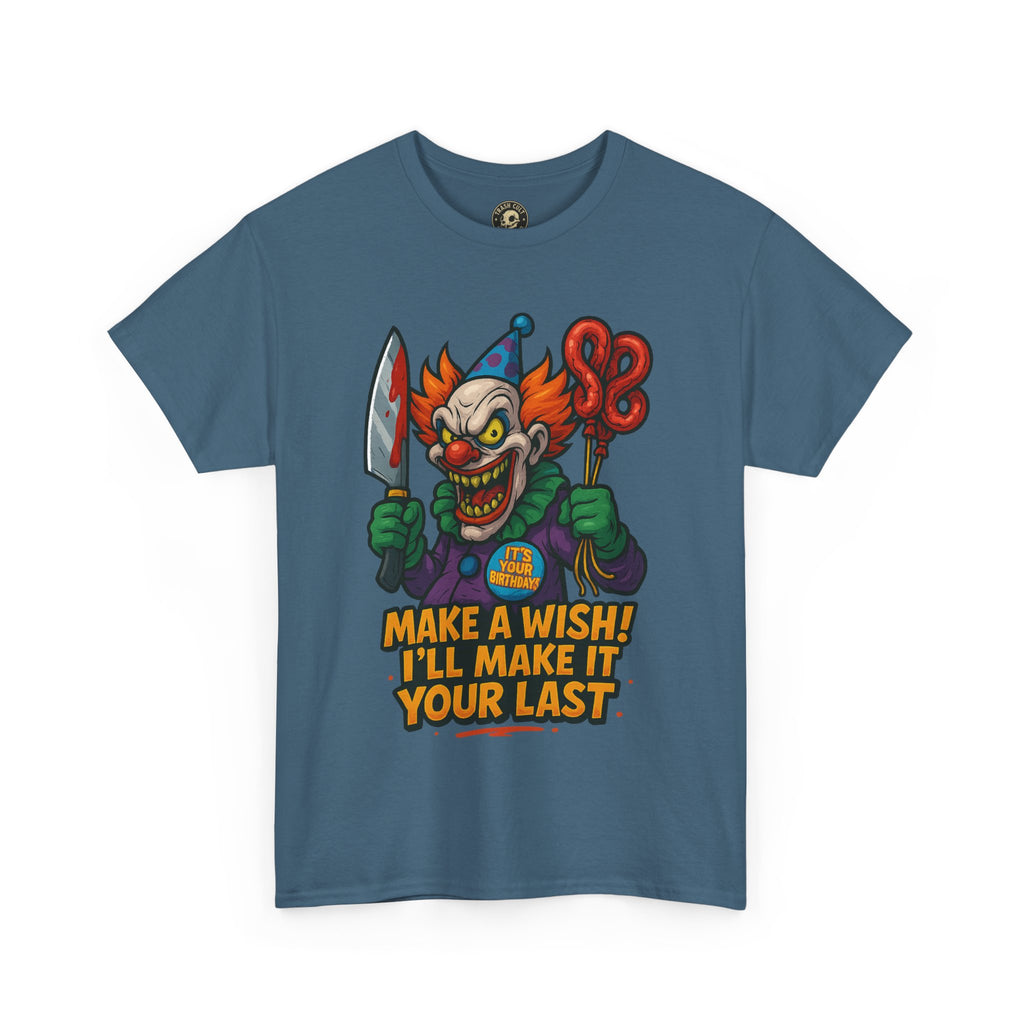 Creepy Clown Tee - Halloween Costume Shirt, Unisex Heavy Cotton Tee, Spooky Graphic Tee, Gag Gift, Horror Fan Apparel