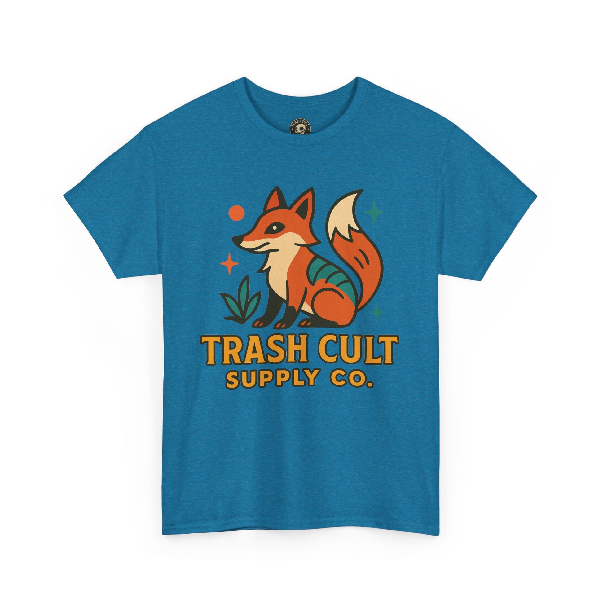 Trash Cult Fox Unisex Heavy Cotton Tee - Eco-Friendly Fashion Statement, Perfect for Nature Lovers, Casual Wear, Gifts, and Festivals