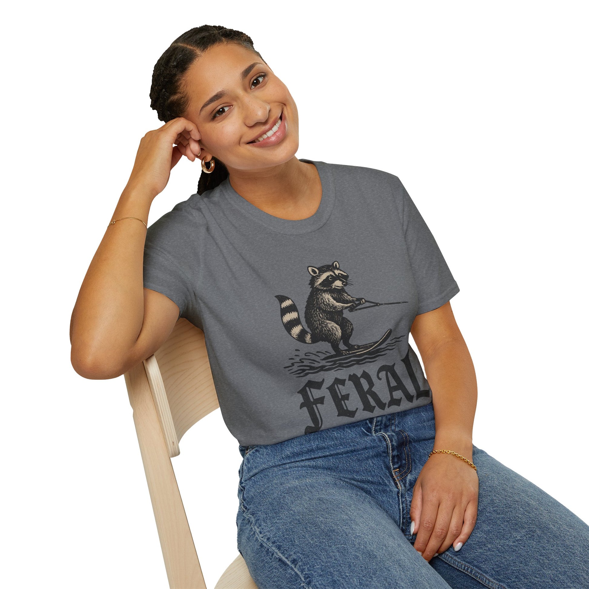 Feral Water Skiing Raccoon Vintage Shirt – Trash Cult Supply Co. | Gildan 2000 Softstyle