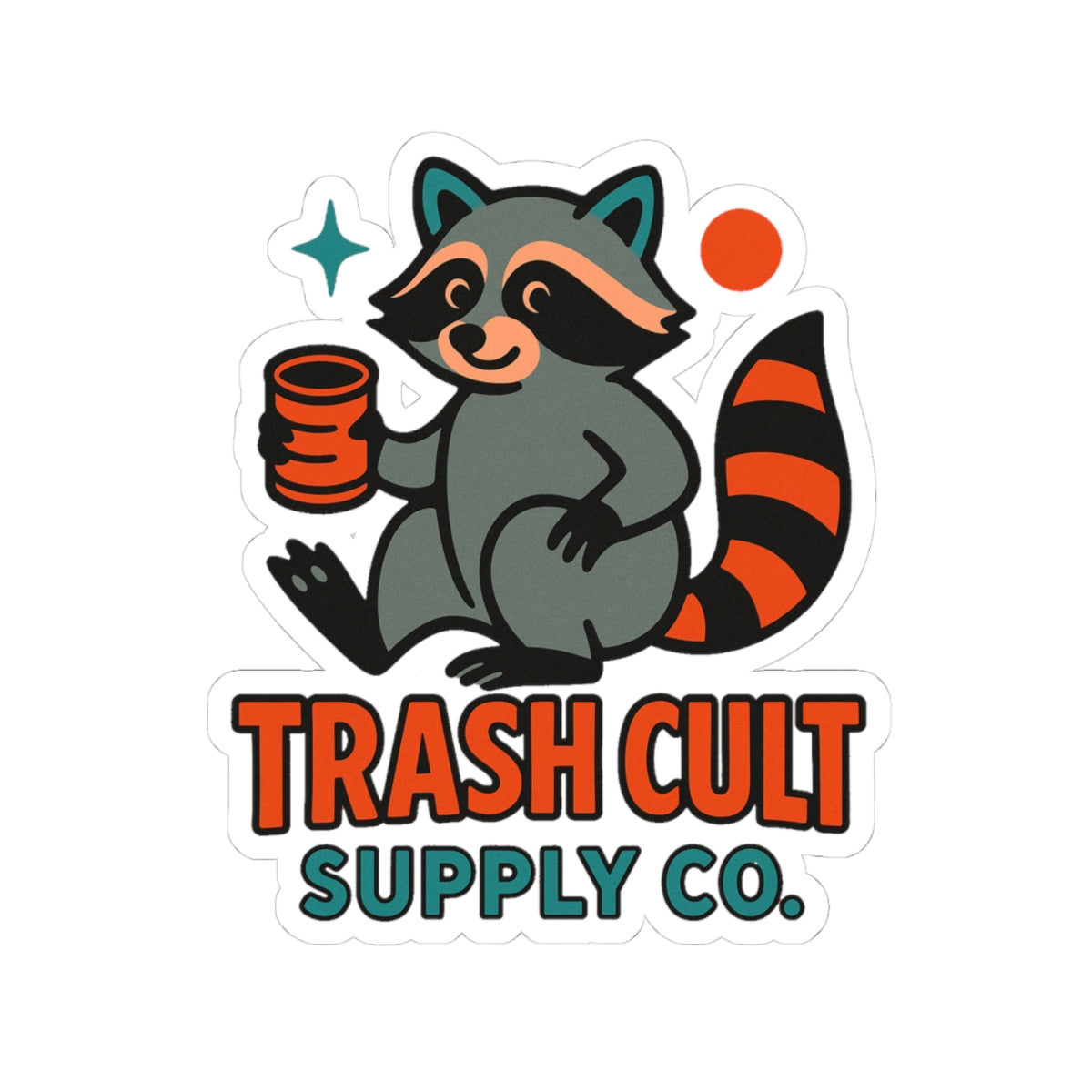 Trash Cult Raccoon Stickers - Cute Vinyl Decals for Laptops, Journals, Water Bottles, Party Favors, Gifts