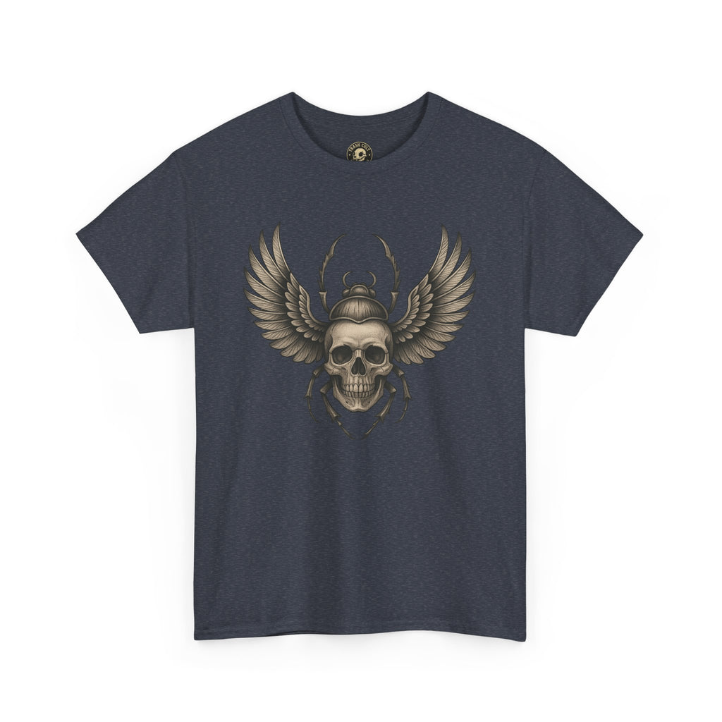 Winged Skull Scarab Shirt – Dark Gothic Beetle Graphic Tee – Gildan 5000 Unisex