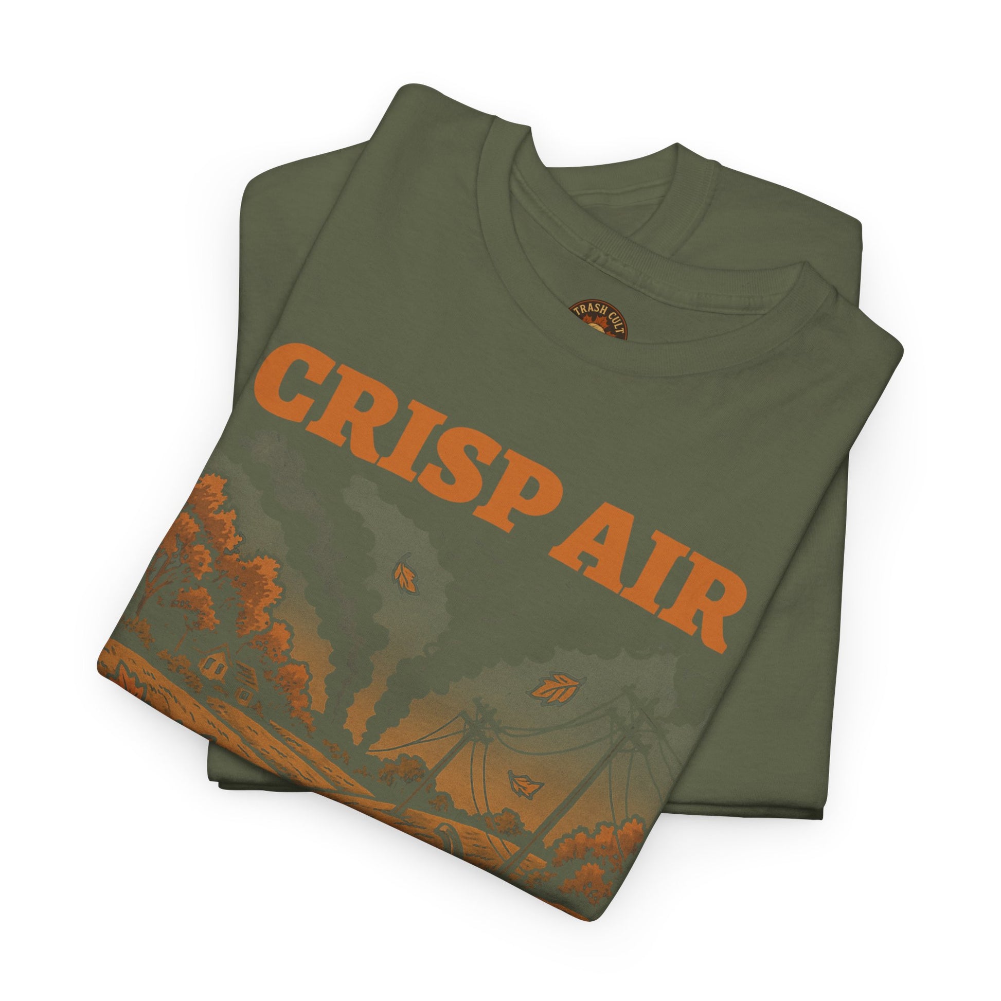 Crisp Air Crumbling Society Shirt – Dystopian Fall Pumpkin Tee – Fall of Humanity Collection – Trash Cult Supply Co.
