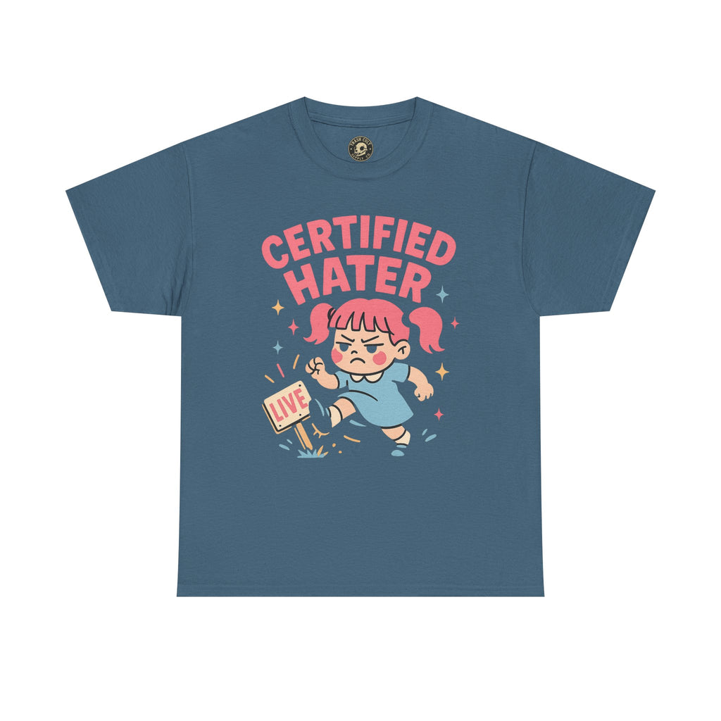 Certified Hater Unisex Heavy Cotton Tee, Funny Graphic T-Shirt, Casual Wear, Gift for Friends, Birthday Gift, Unique Humor Tee