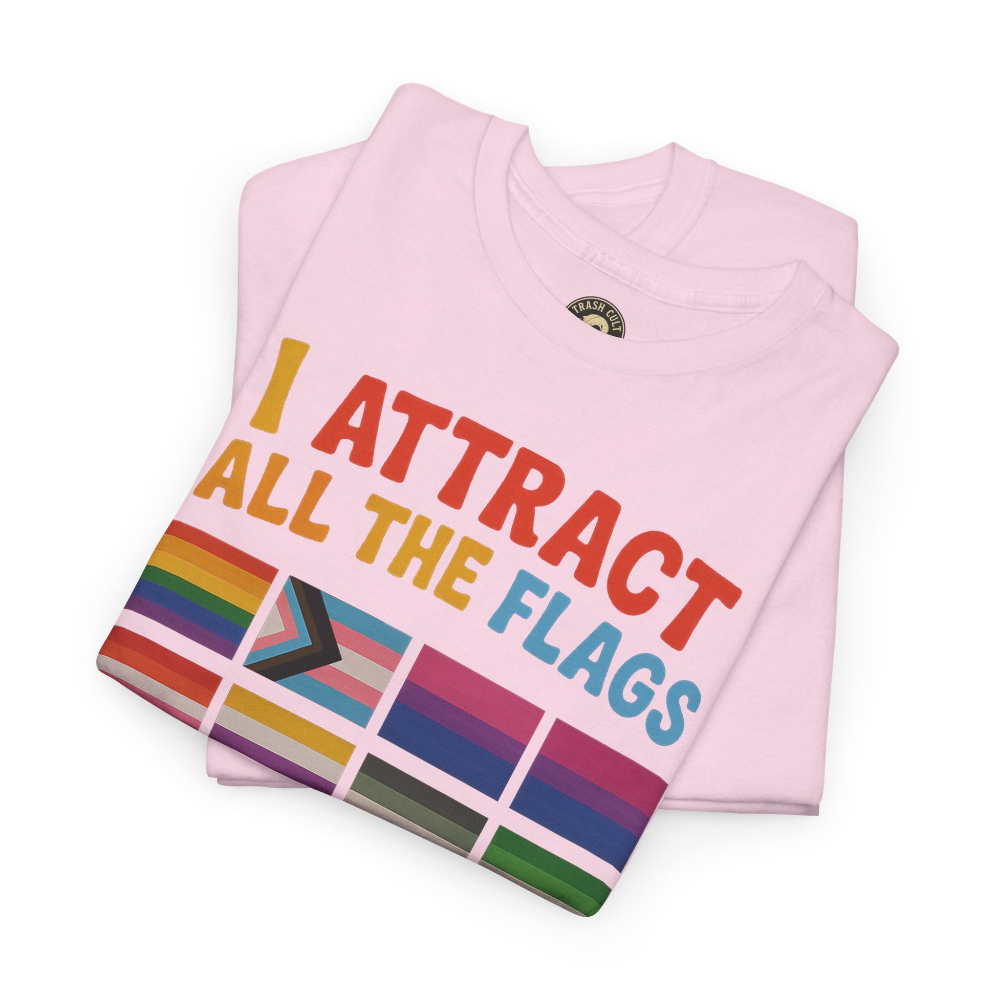 I Attract All The Flags LGBTQ Pride T-Shirt – Funny Inclusivity Shirt – Gildan 5000