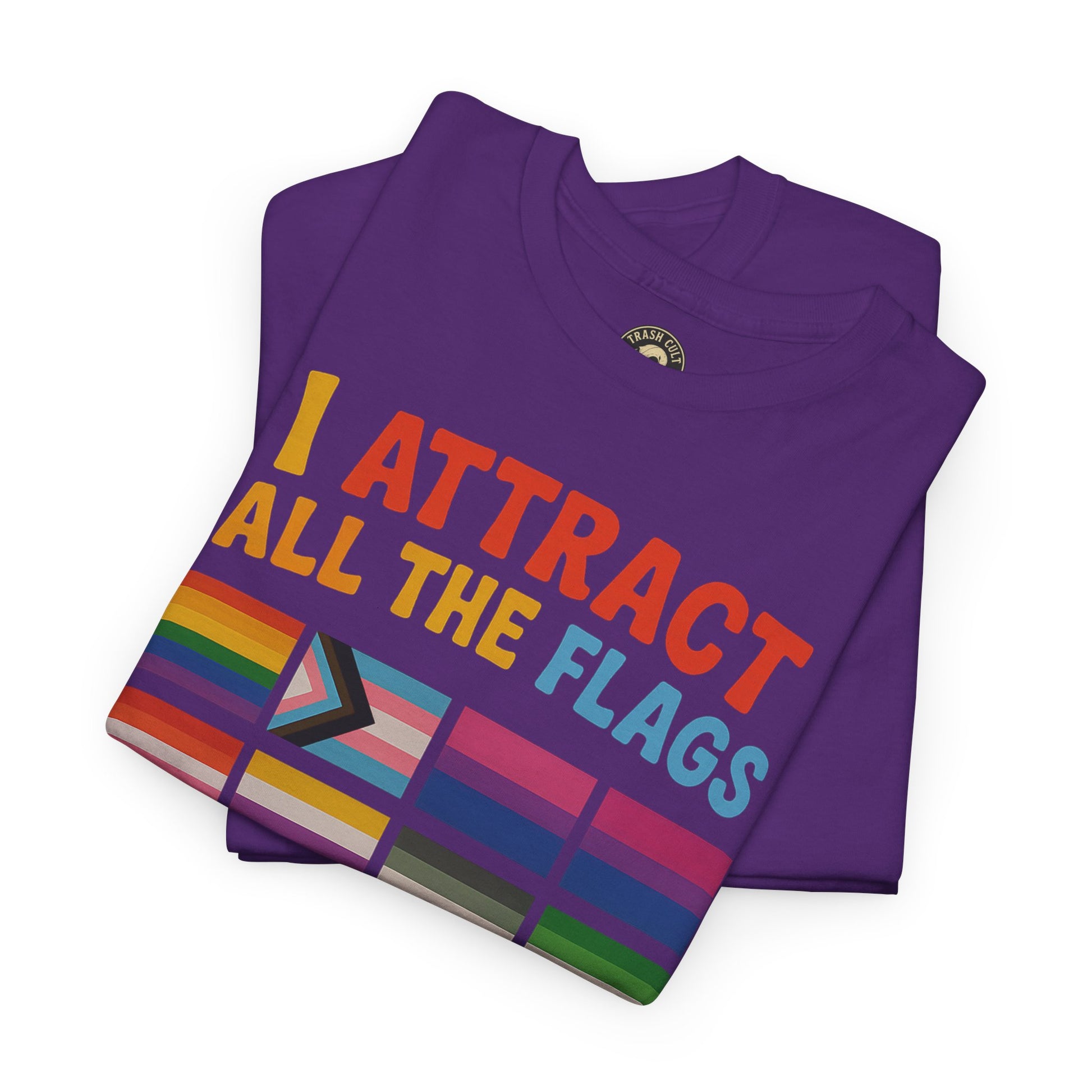 I Attract All The Flags LGBTQ Pride T-Shirt – Funny Inclusivity Shirt – Gildan 5000