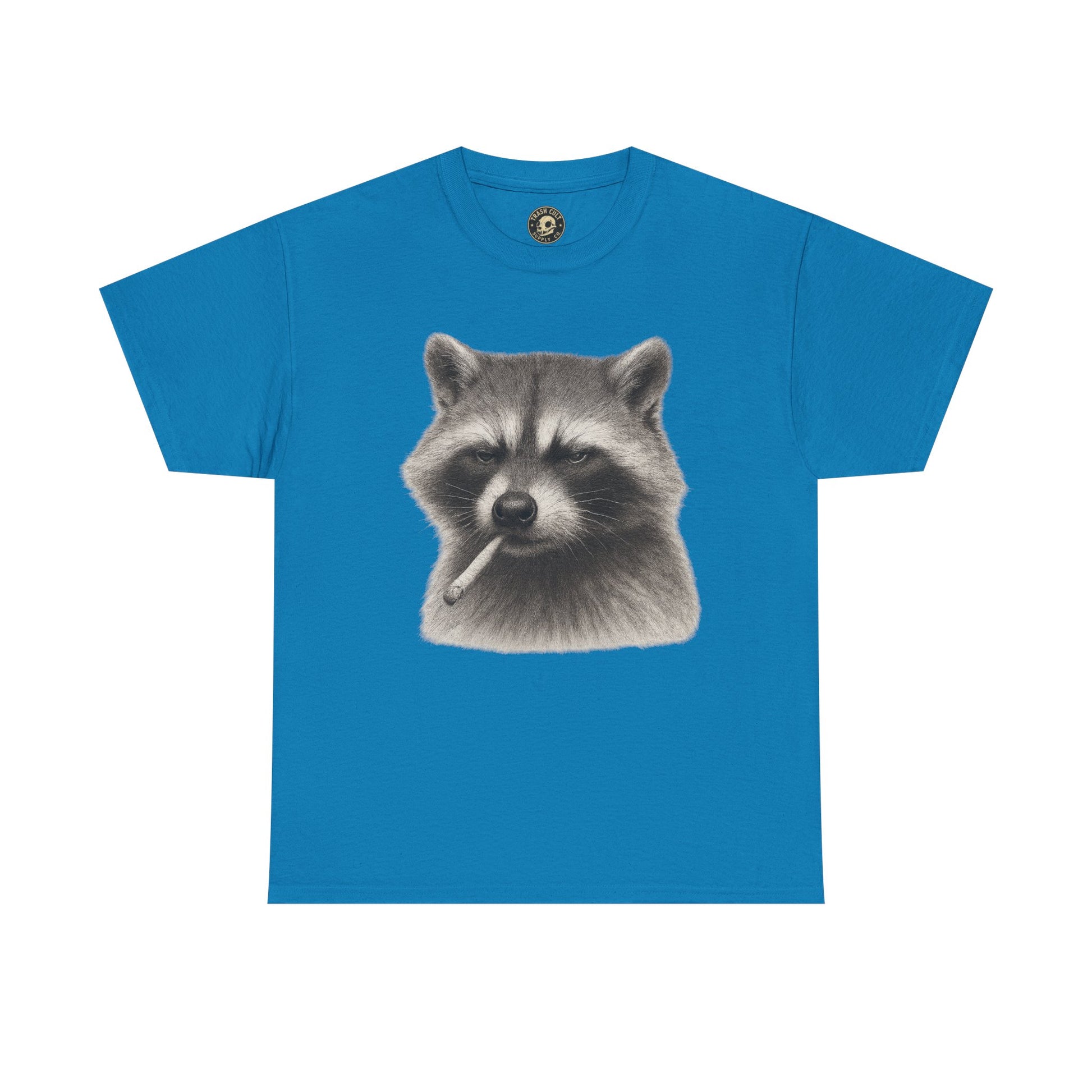 Dirty Harry Raccoon Halftone Shirt – Soft Grit Aesthetic, Smoking Trash Panda Graphic Tee