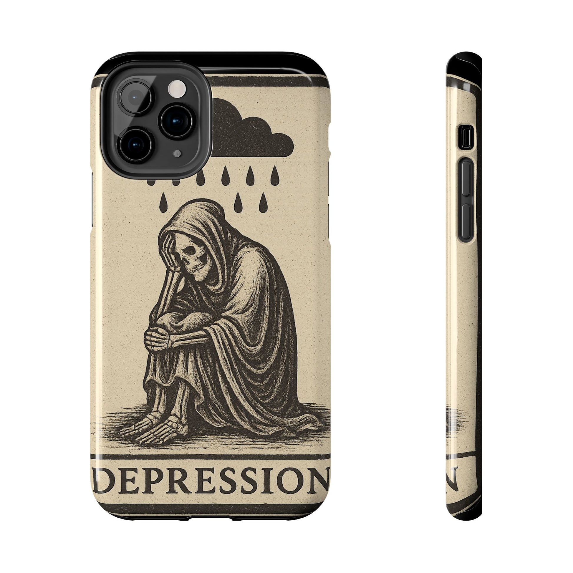 Dark Humor Phone Case, Goth iPhone Cover, Macabre Gift, Depression Art Case, Unique Phone Protector